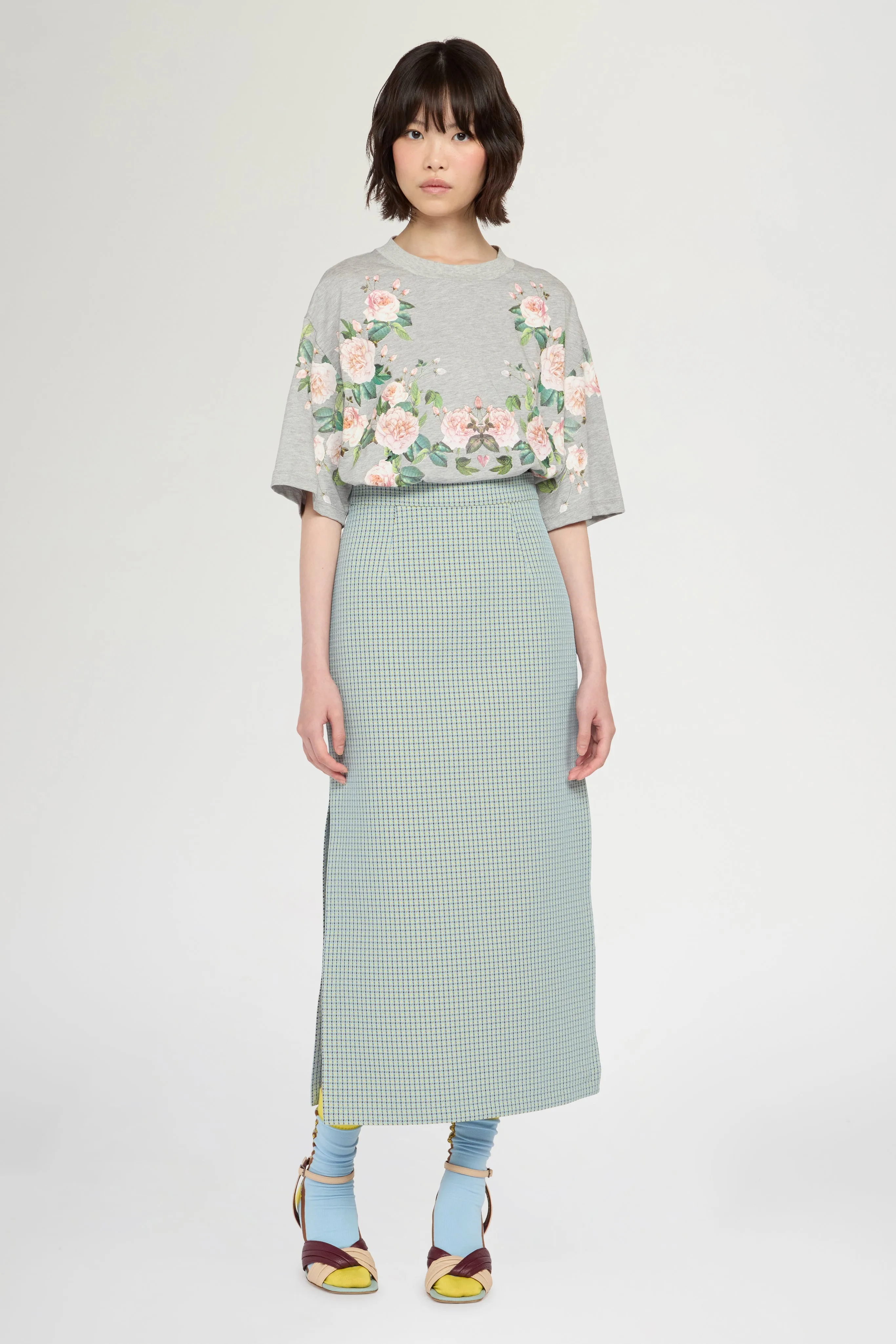 Grey Melange Floral Print T-Shirt sold by Antonio Marras product image thumbnail 2