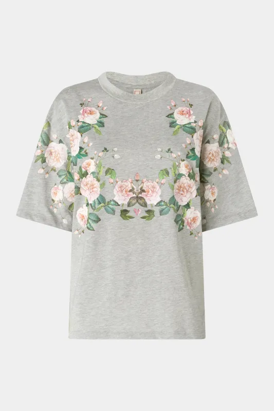 Grey Melange Floral Print T-Shirt made by Antonio Marras