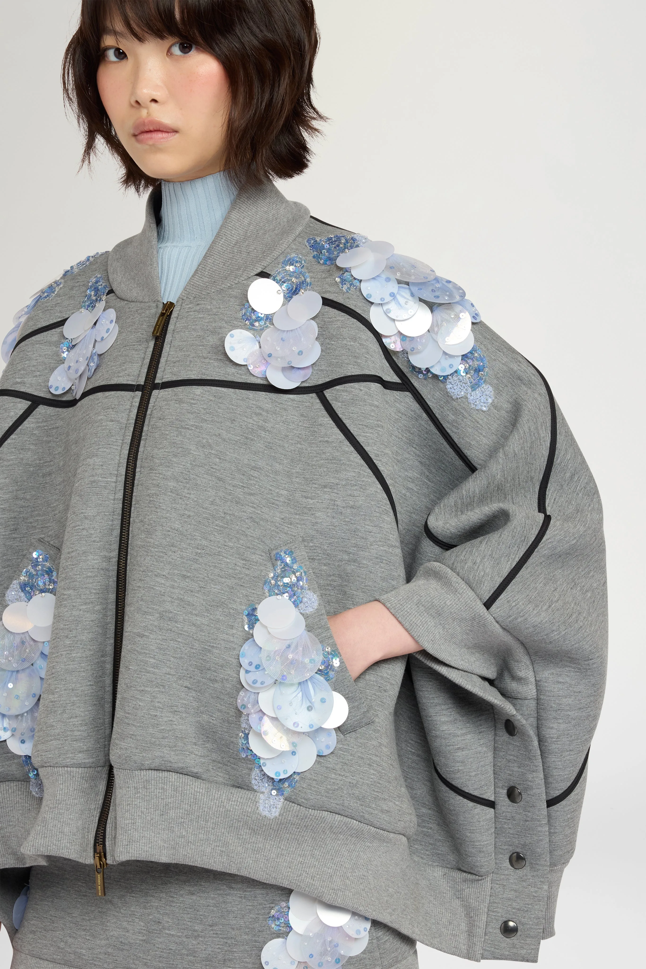 Grey Sequin Floral Sweatshirt sold by Antonio Marras product image thumbnail 4