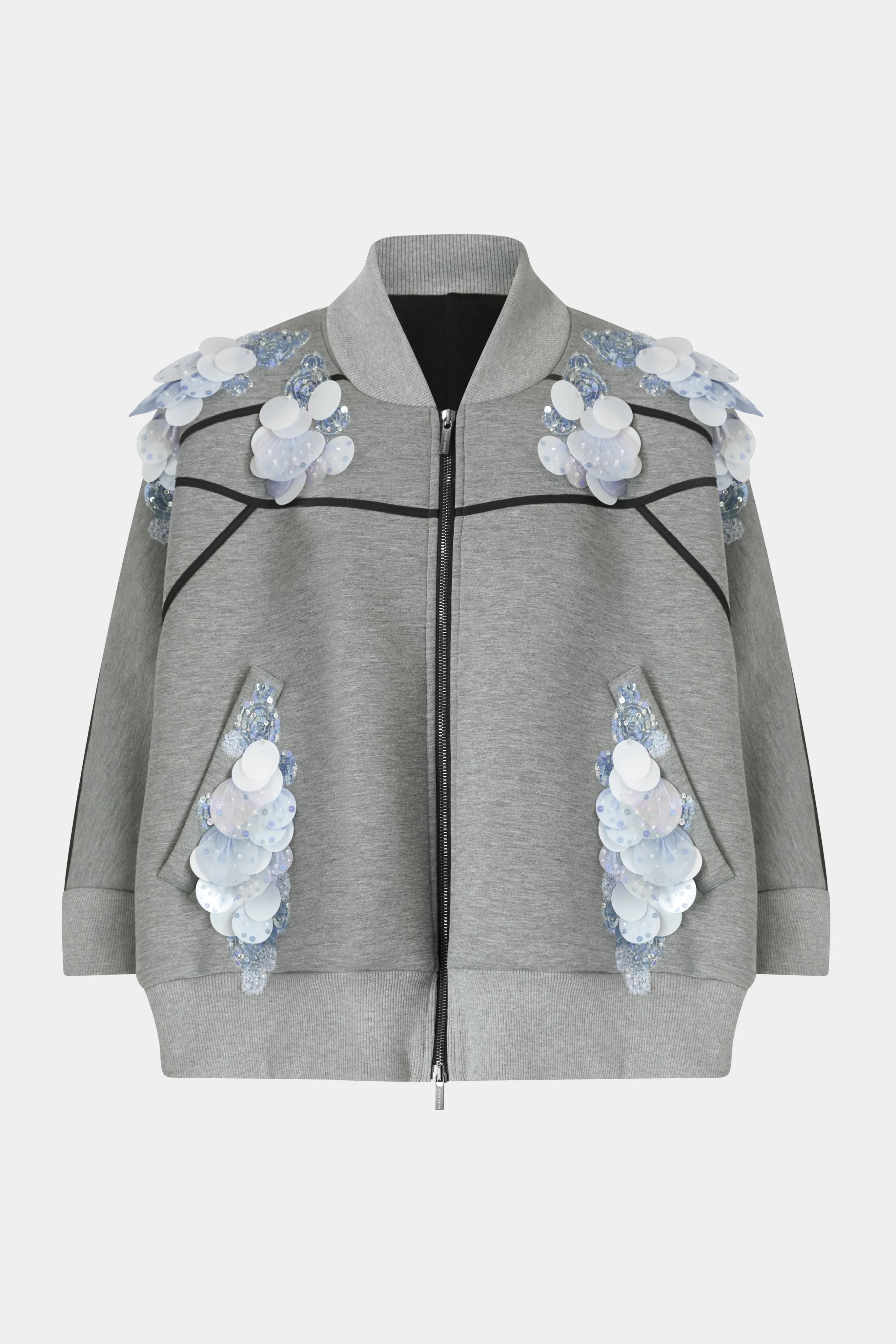 Grey Sequin Floral Sweatshirt sold by Antonio Marras