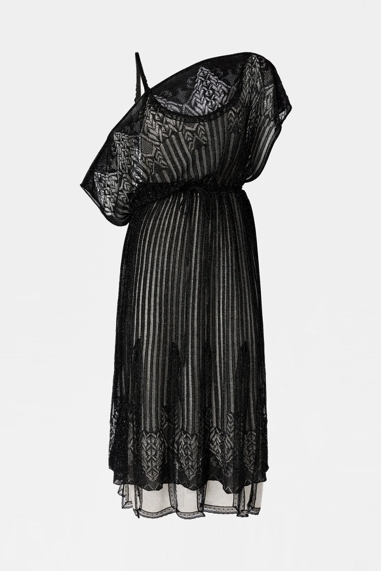Black Openwork Knit Midi Dress sold by Antonio Marras