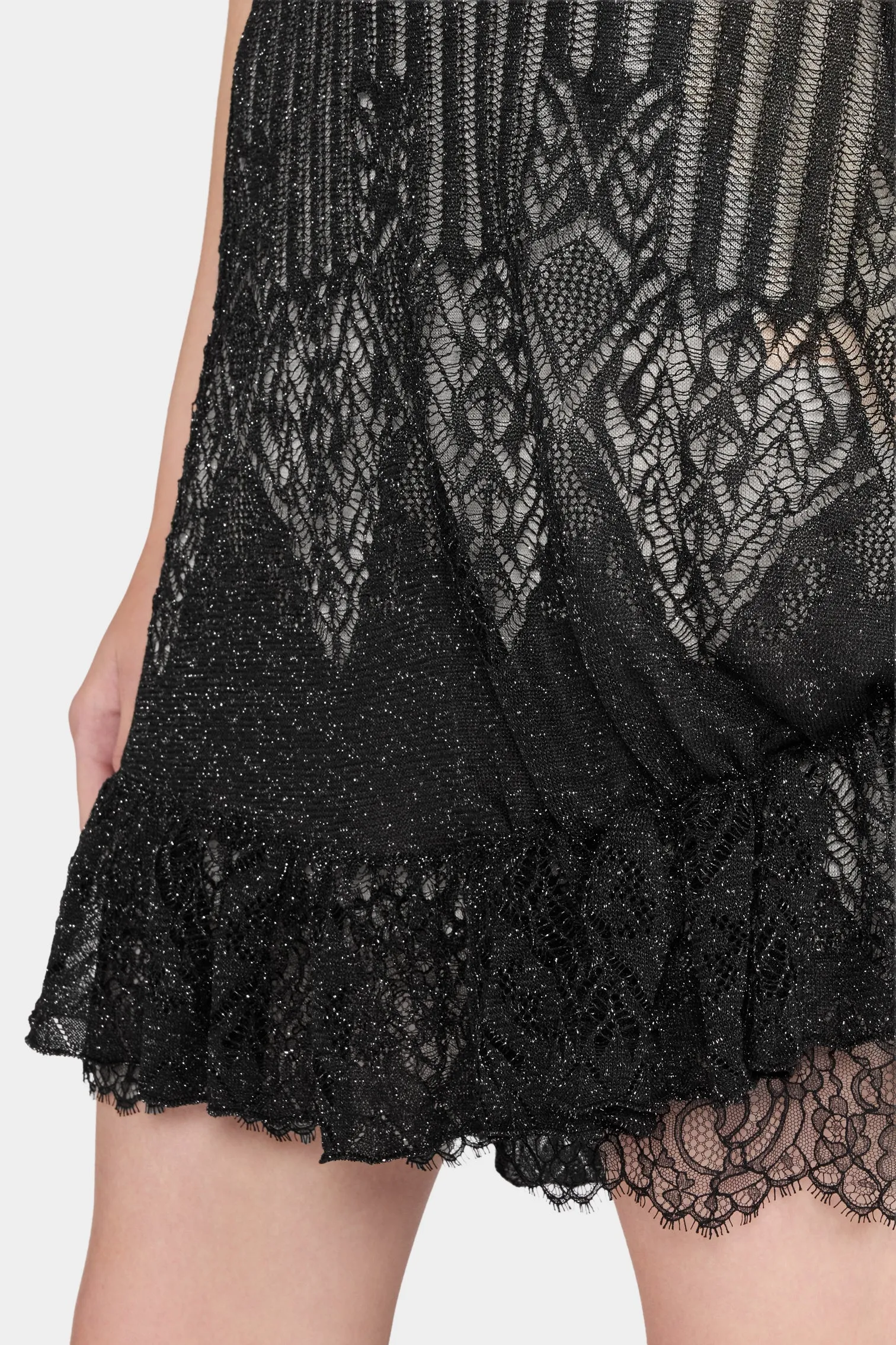 Black Lurex Lace Slip Dress sold by Antonio Marras product image thumbnail 4