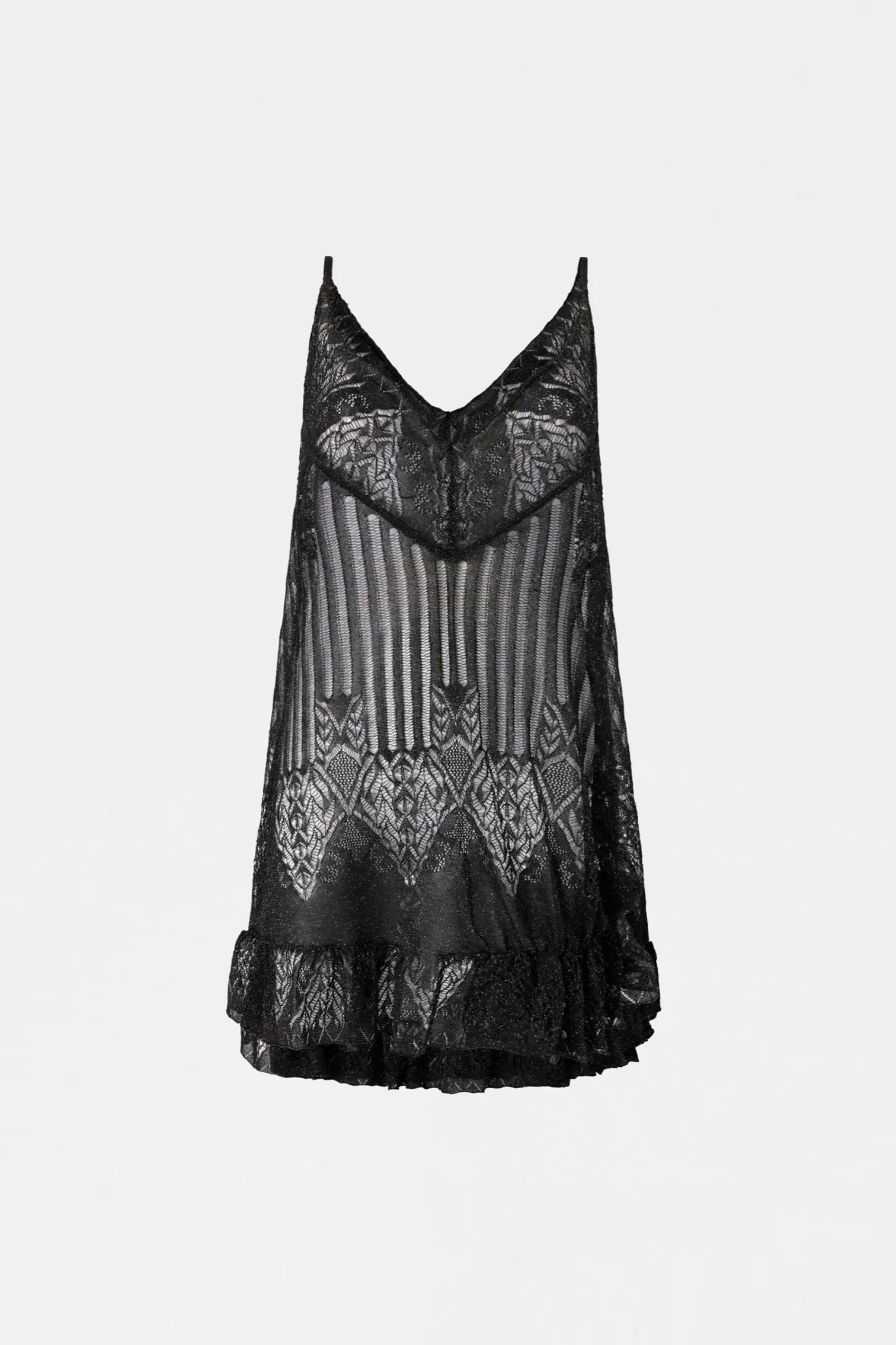 Black Lurex Lace Slip Dress sold by Antonio Marras