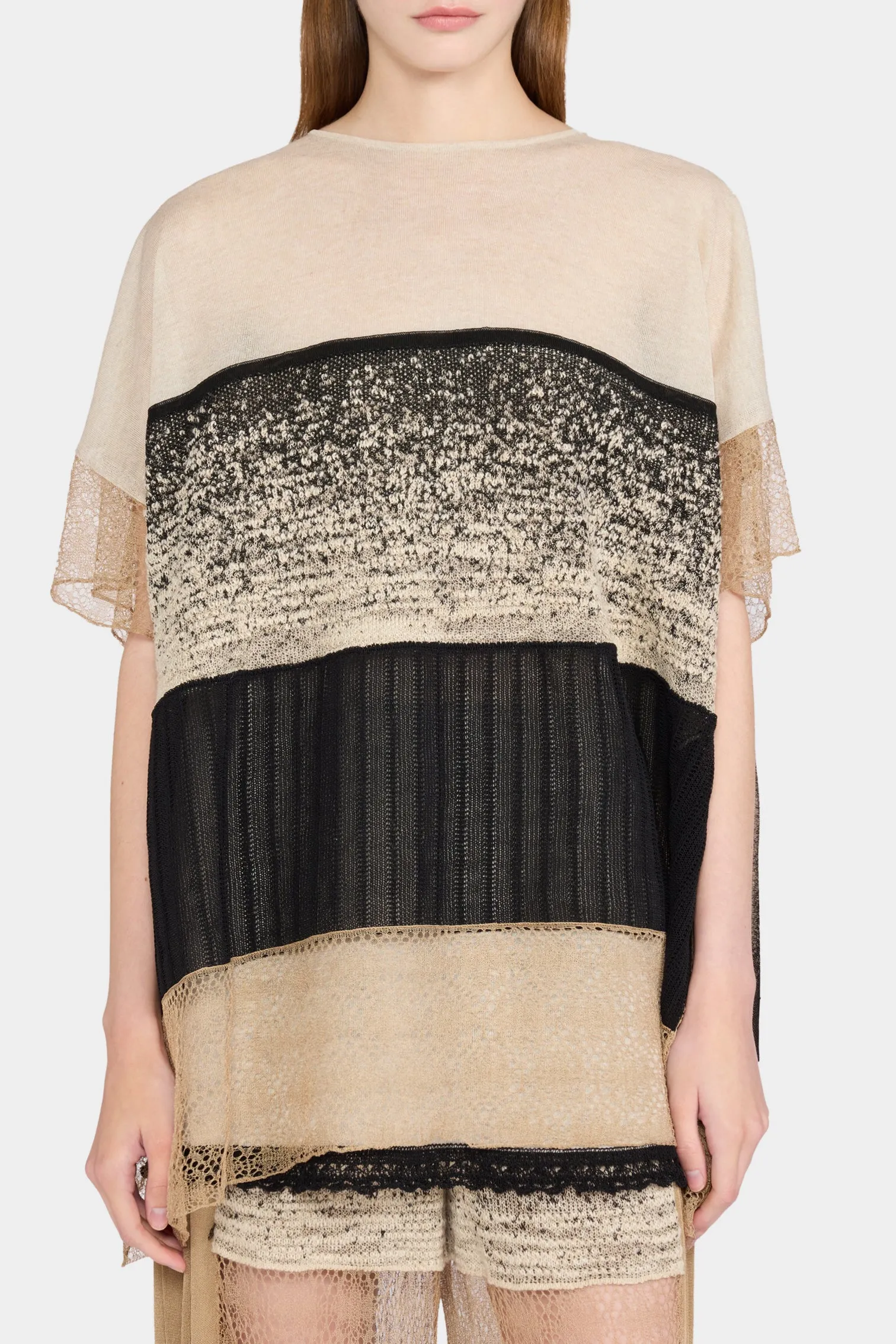 Knit Top with Beige and Black Patchwork sold by Antonio Marras product image thumbnail 4