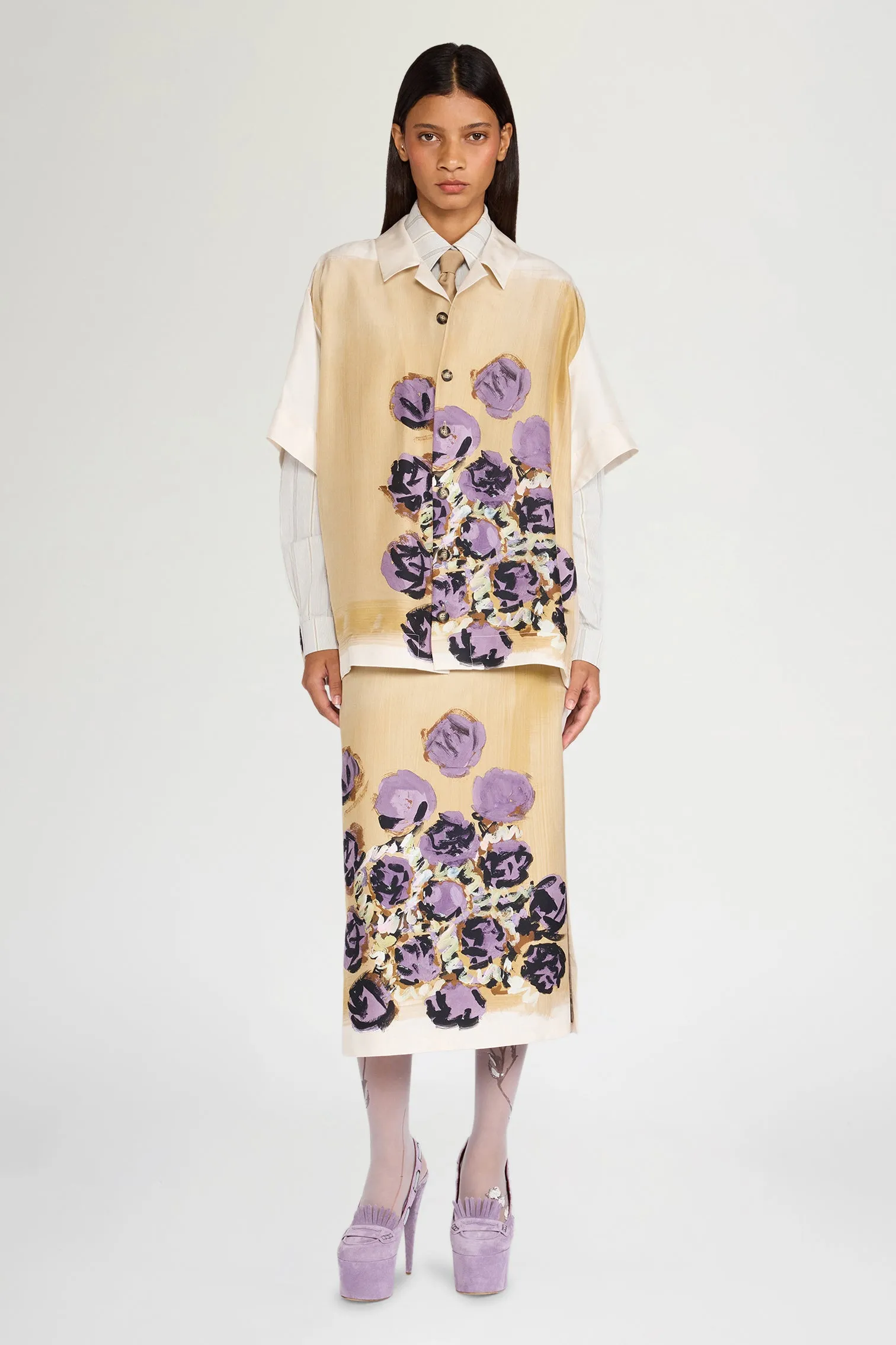 Floral Silk Pencil Skirt sold by Antonio Marras product image thumbnail 2