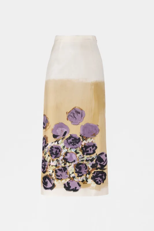 Floral Silk Pencil Skirt made by Antonio Marras