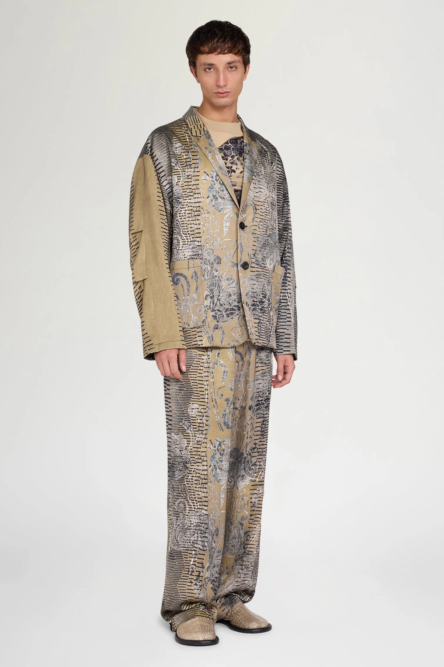 Gold Jacquard Deconstructed Jacket sold by Antonio Marras product image thumbnail 2