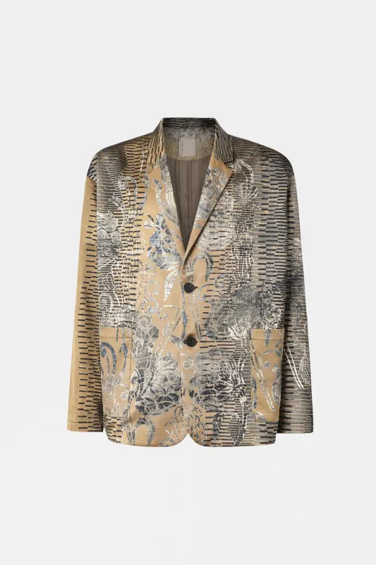Gold Jacquard Deconstructed Jacket made by Antonio Marras
