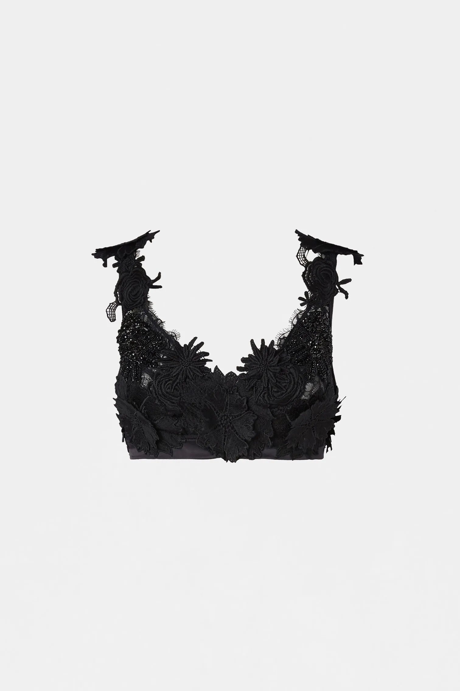 Black Embroidered Lace Bra sold by Antonio Marras