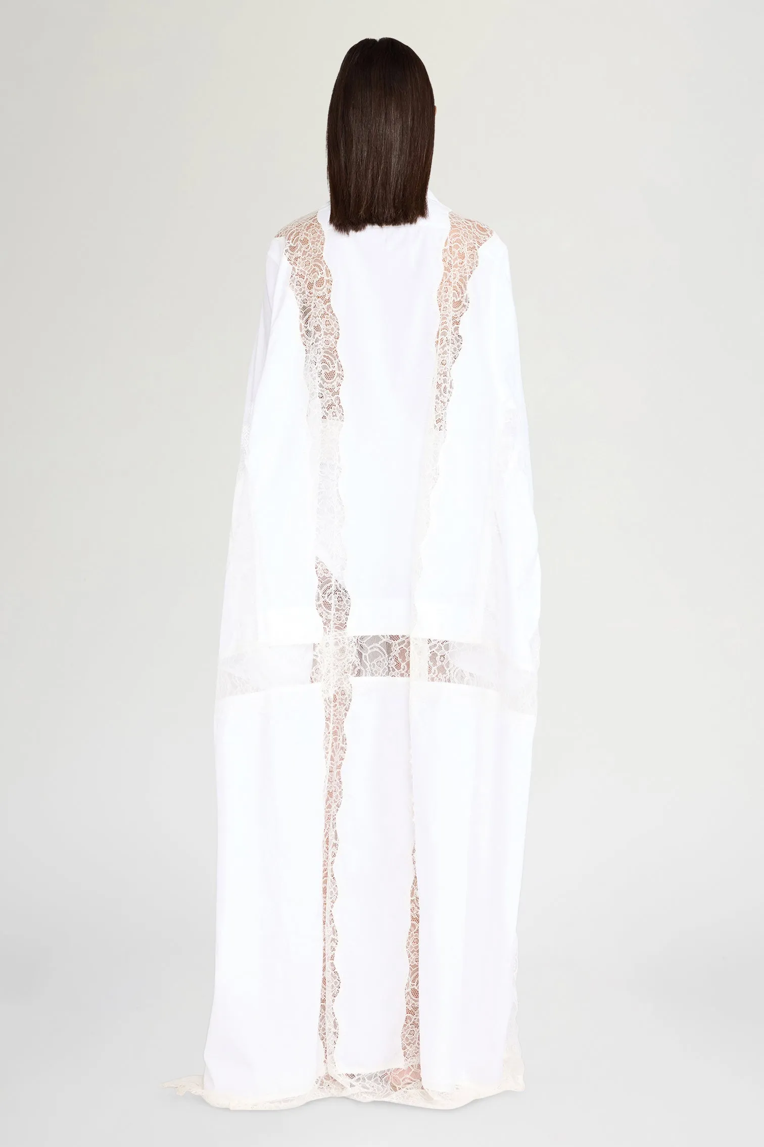 White Chemisier Dress with Lace Panel sold by Antonio Marras product image thumbnail 2