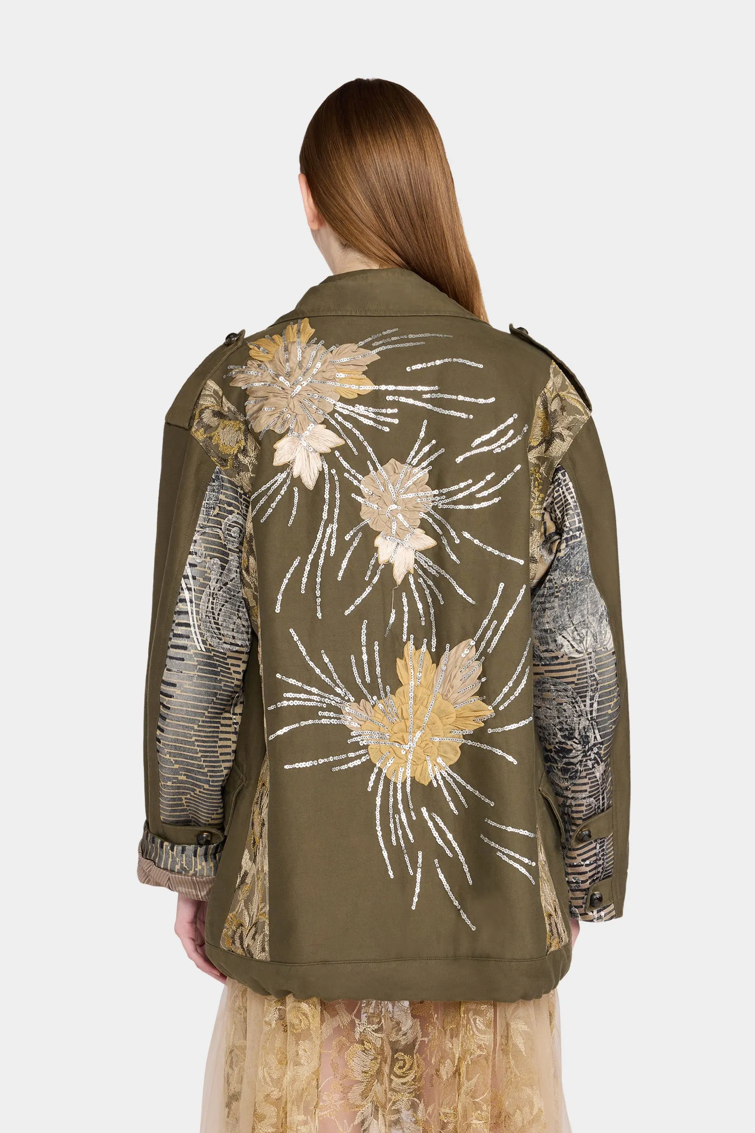 Sequin Floral Motif Parka sold by Antonio Marras product image thumbnail 3