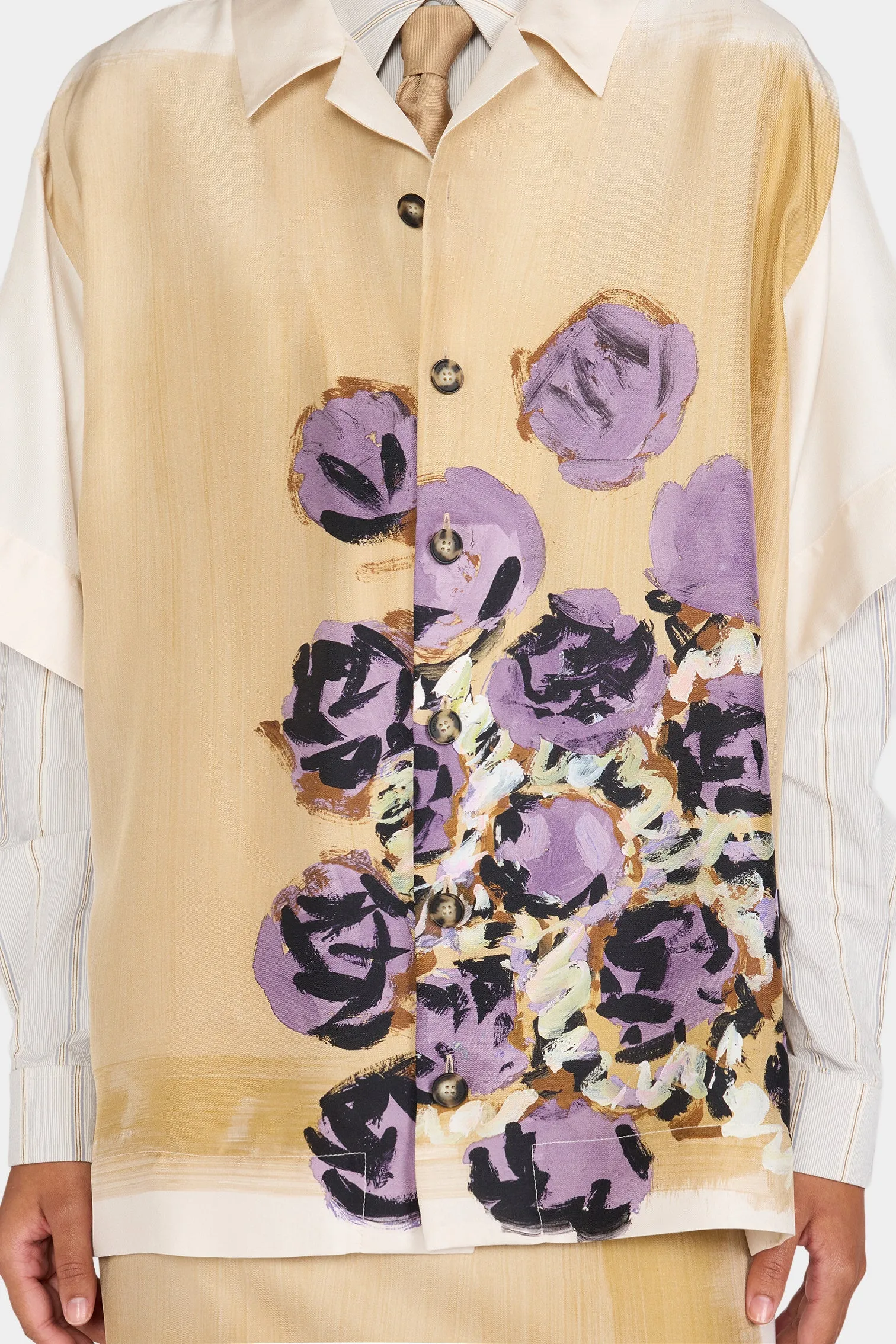 Beige Floral Silk Shirt sold by Antonio Marras product image thumbnail 4