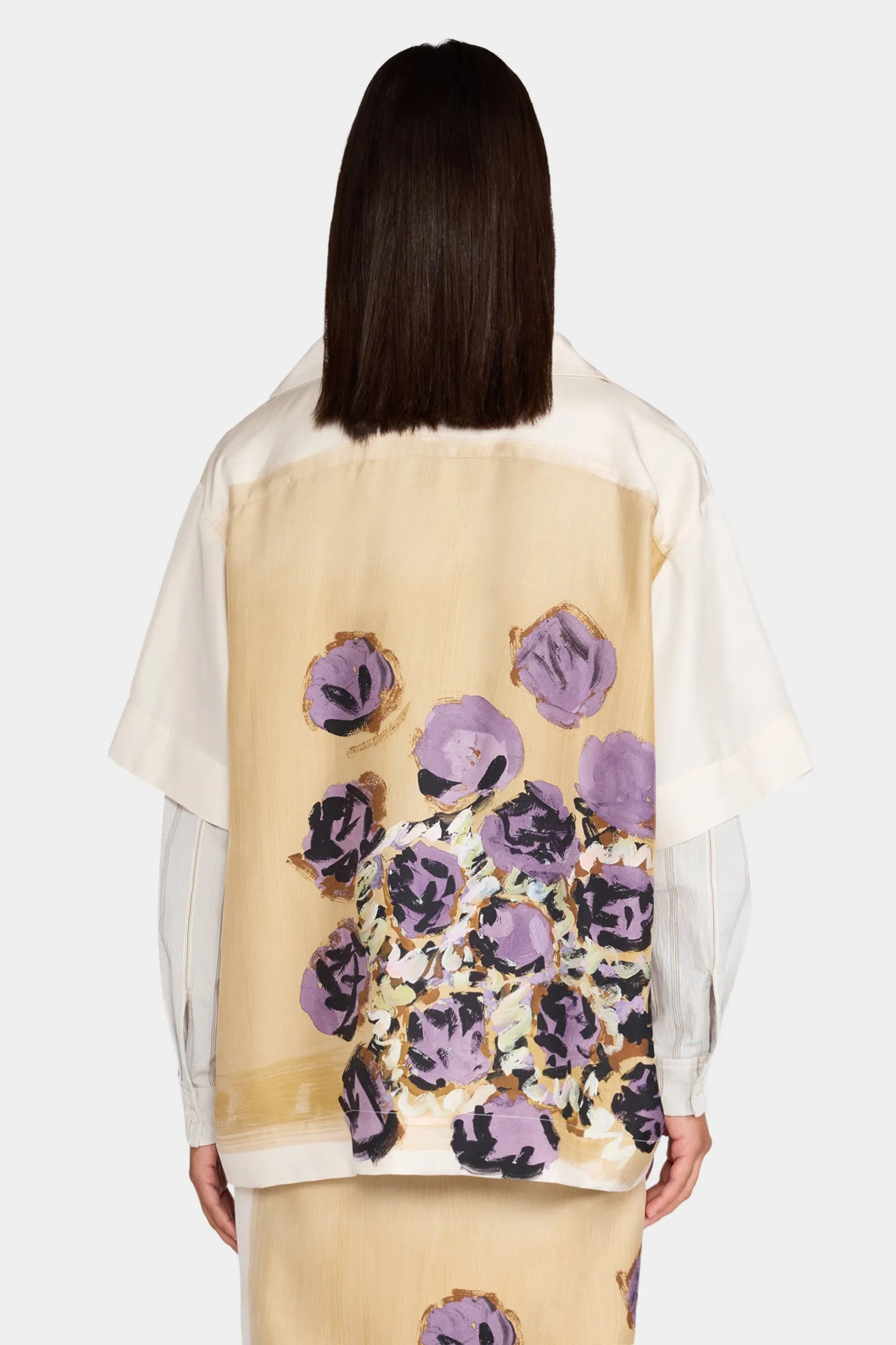 Beige Floral Silk Shirt sold by Antonio Marras product image thumbnail 3