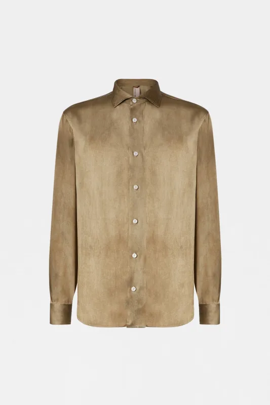 Gold Satin Shirt made by Antonio Marras