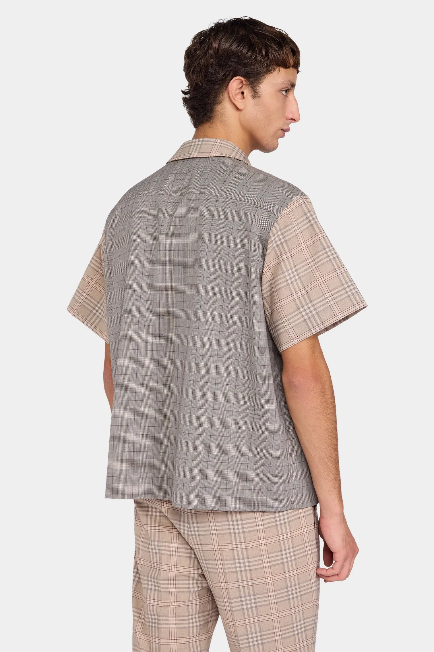 Beige Check Patchwork Shirt sold by Antonio Marras product image thumbnail 3
