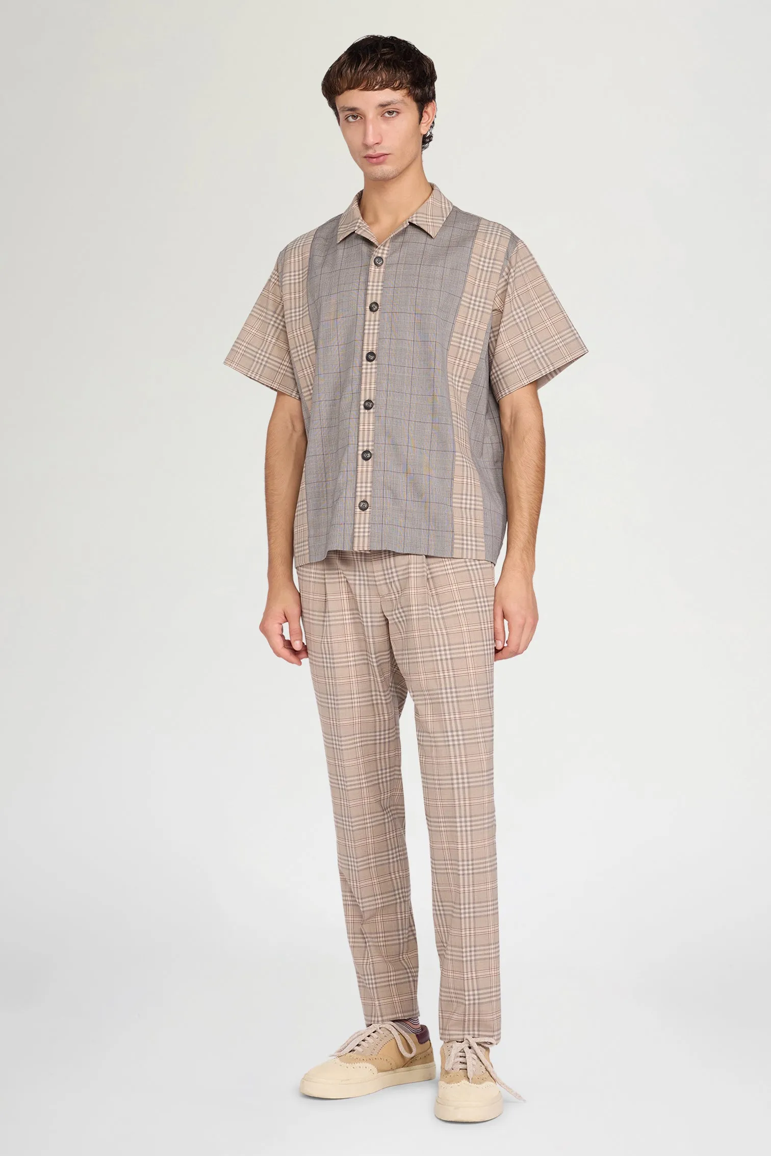 Beige Check Patchwork Shirt sold by Antonio Marras product image thumbnail 2