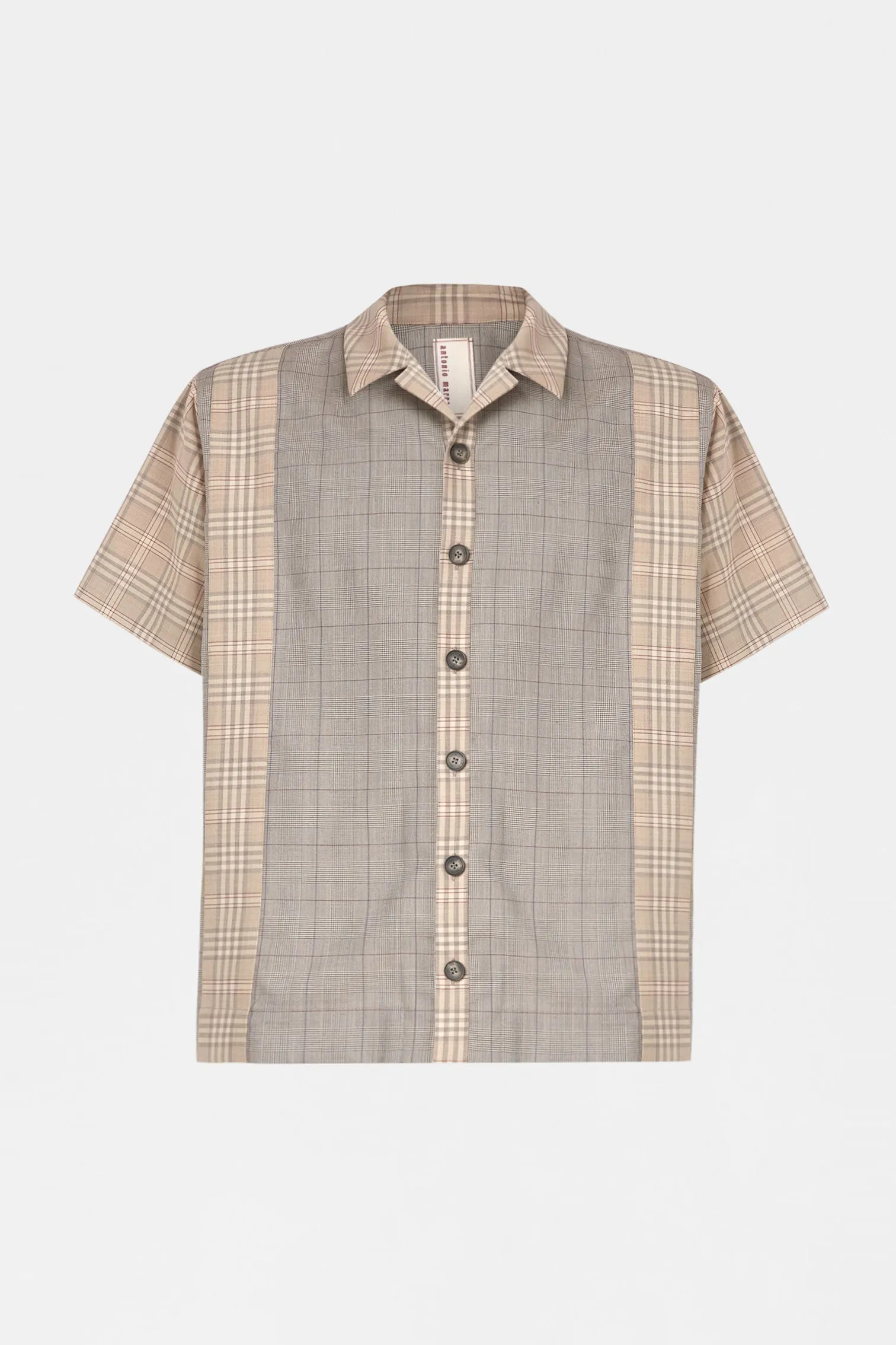 Beige Check Patchwork Shirt sold by Antonio Marras