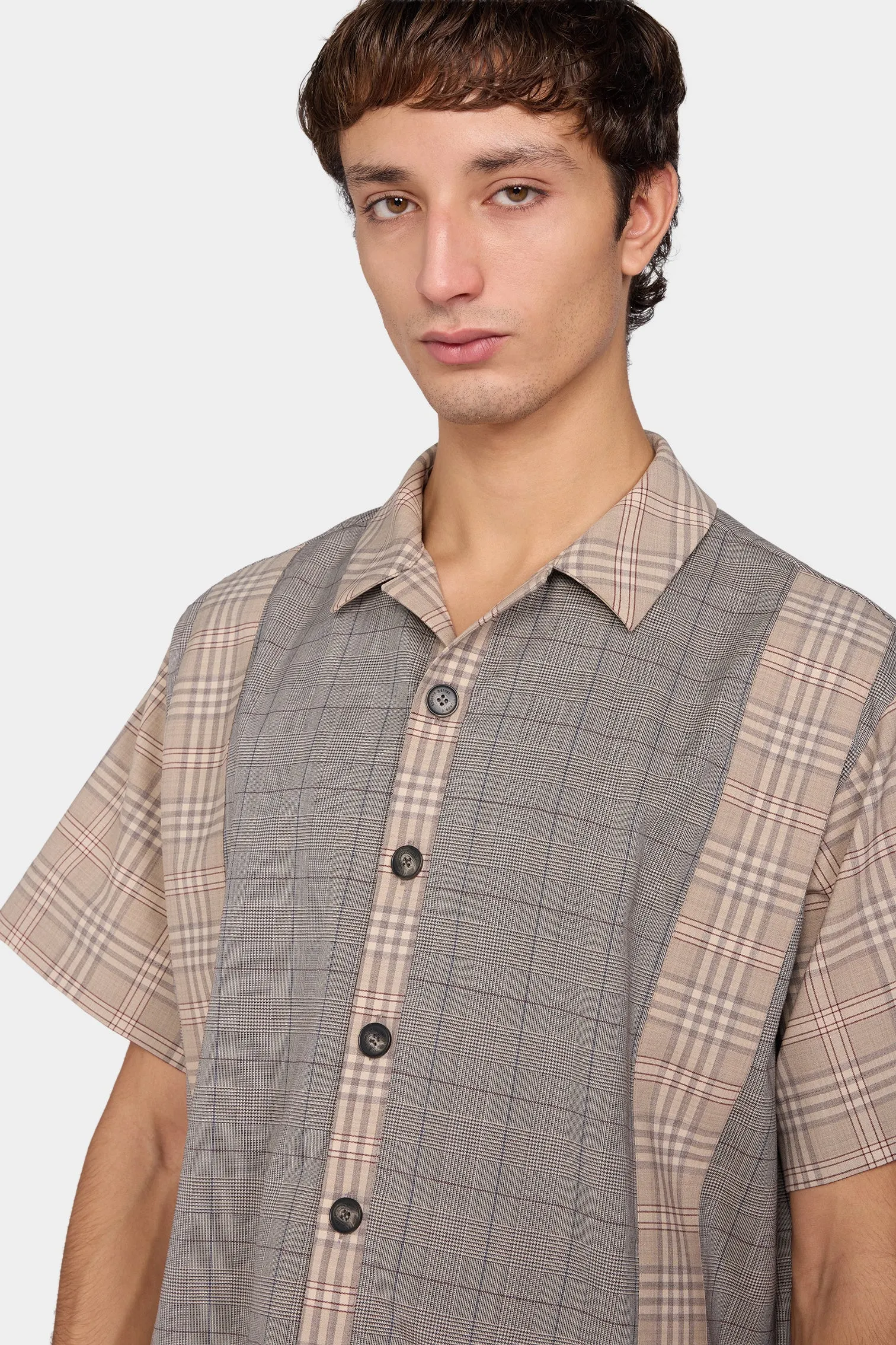 Beige Check Patchwork Shirt sold by Antonio Marras product image thumbnail 4