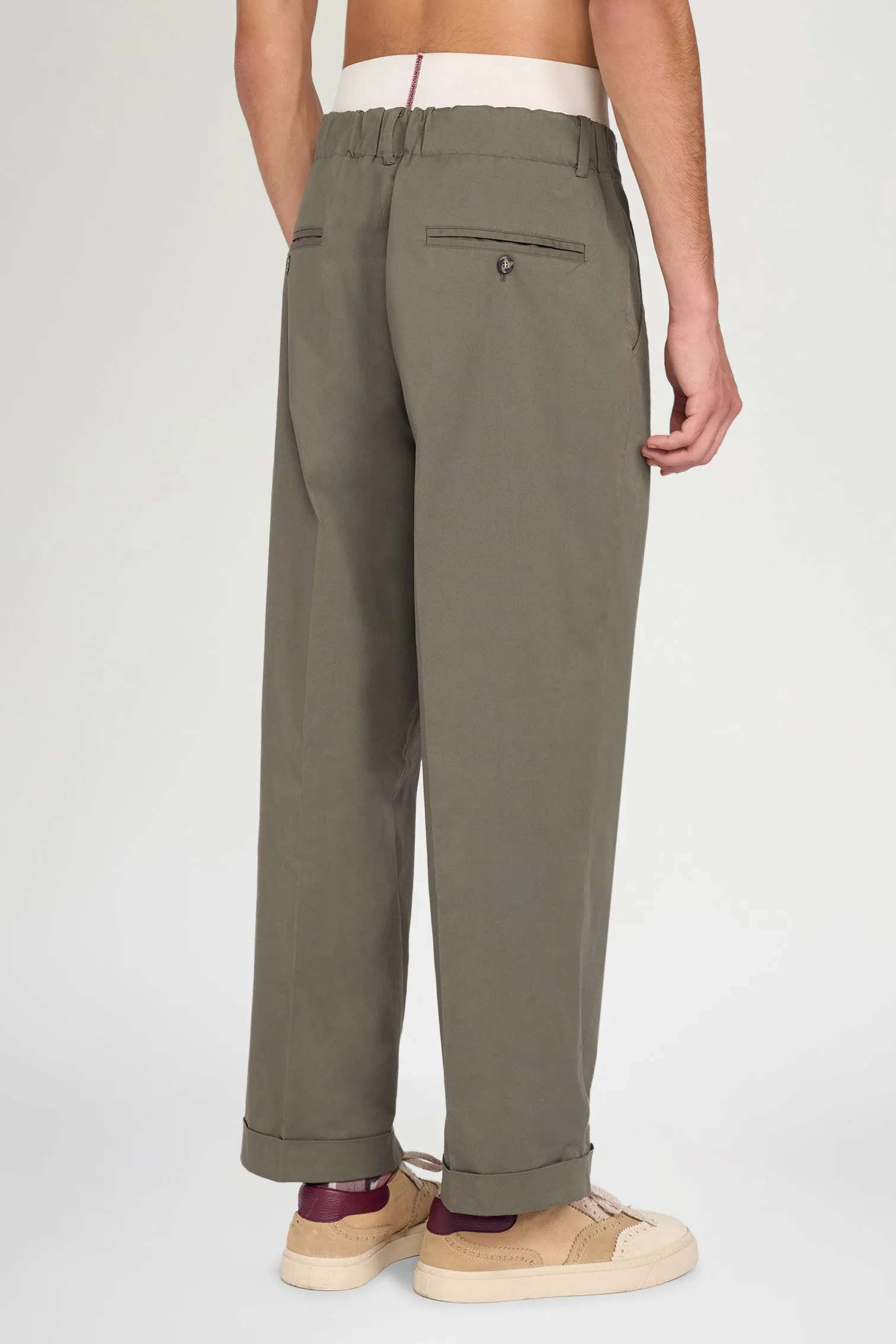 Tailored Wide Olive Pants sold by Antonio Marras product image thumbnail 3