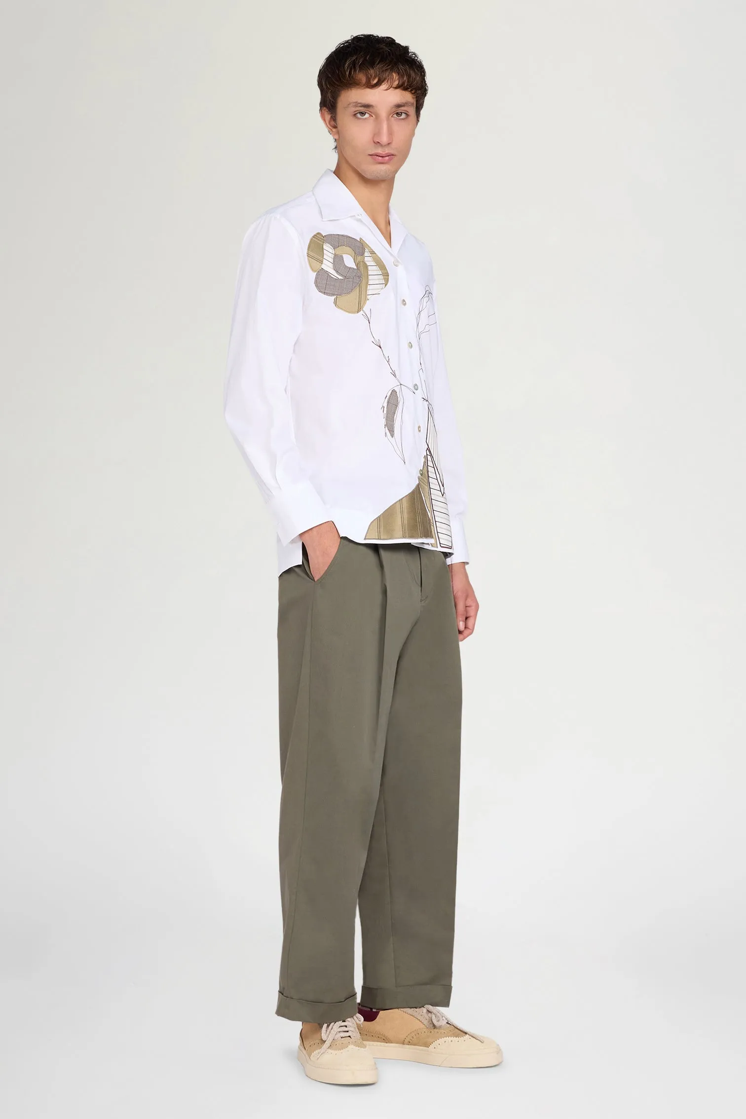 Tailored Wide Olive Pants sold by Antonio Marras product image thumbnail 2