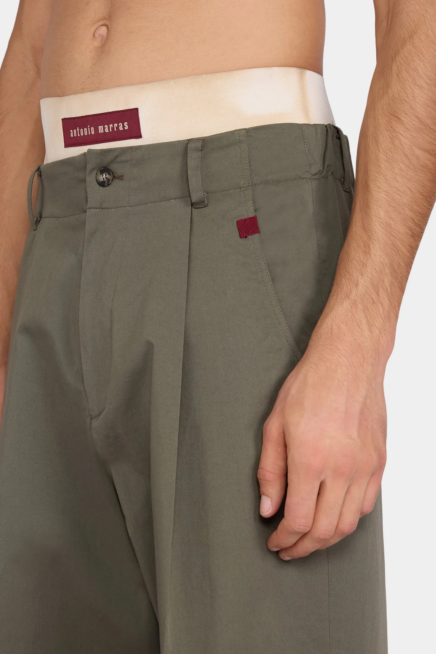 Tailored Wide Olive Pants sold by Antonio Marras product image thumbnail 4