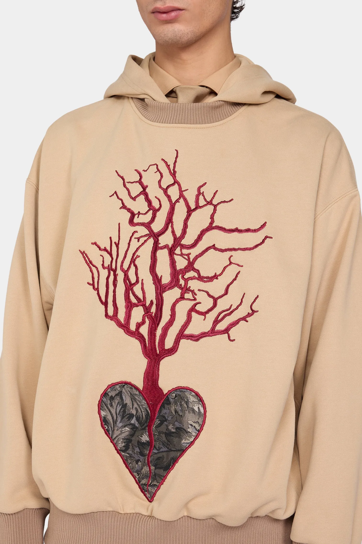 Beige Embroidered Heart Hoodie sold by Antonio Marras product image thumbnail 4
