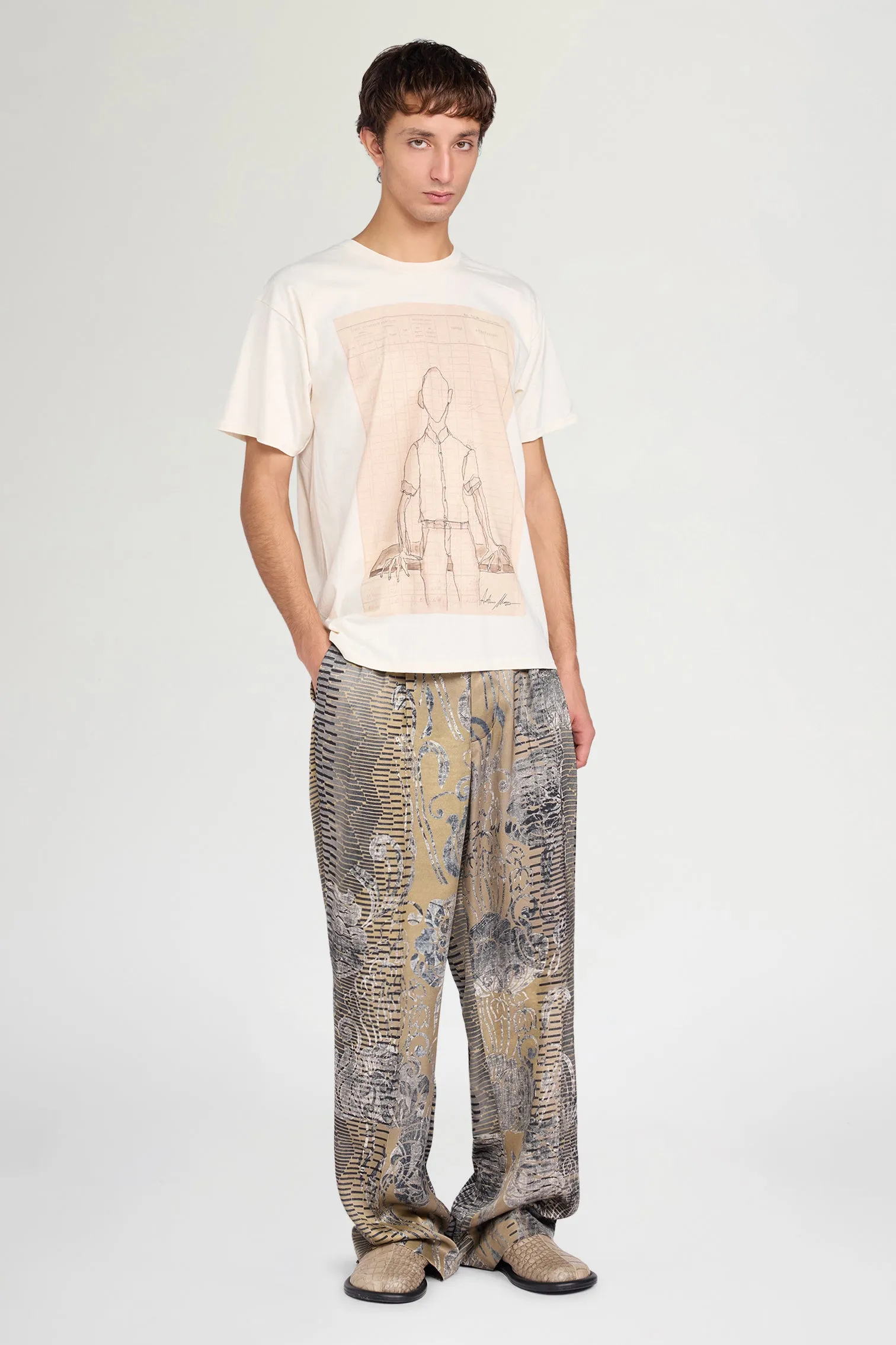 Ivory Sketch Print T-shirt sold by Antonio Marras product image thumbnail 2
