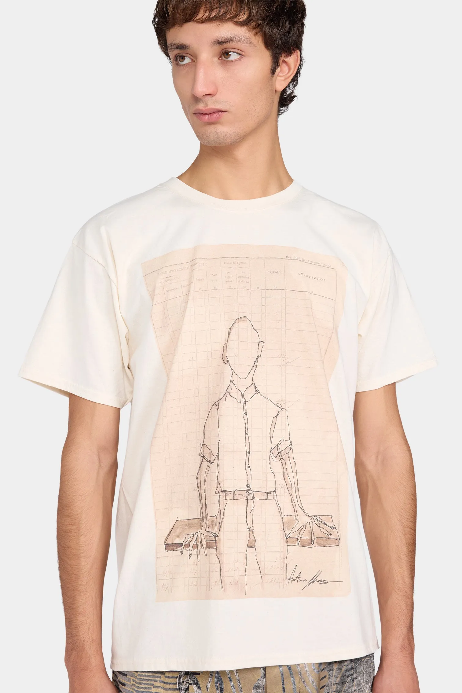 Ivory Sketch Print T-shirt sold by Antonio Marras product image thumbnail 4