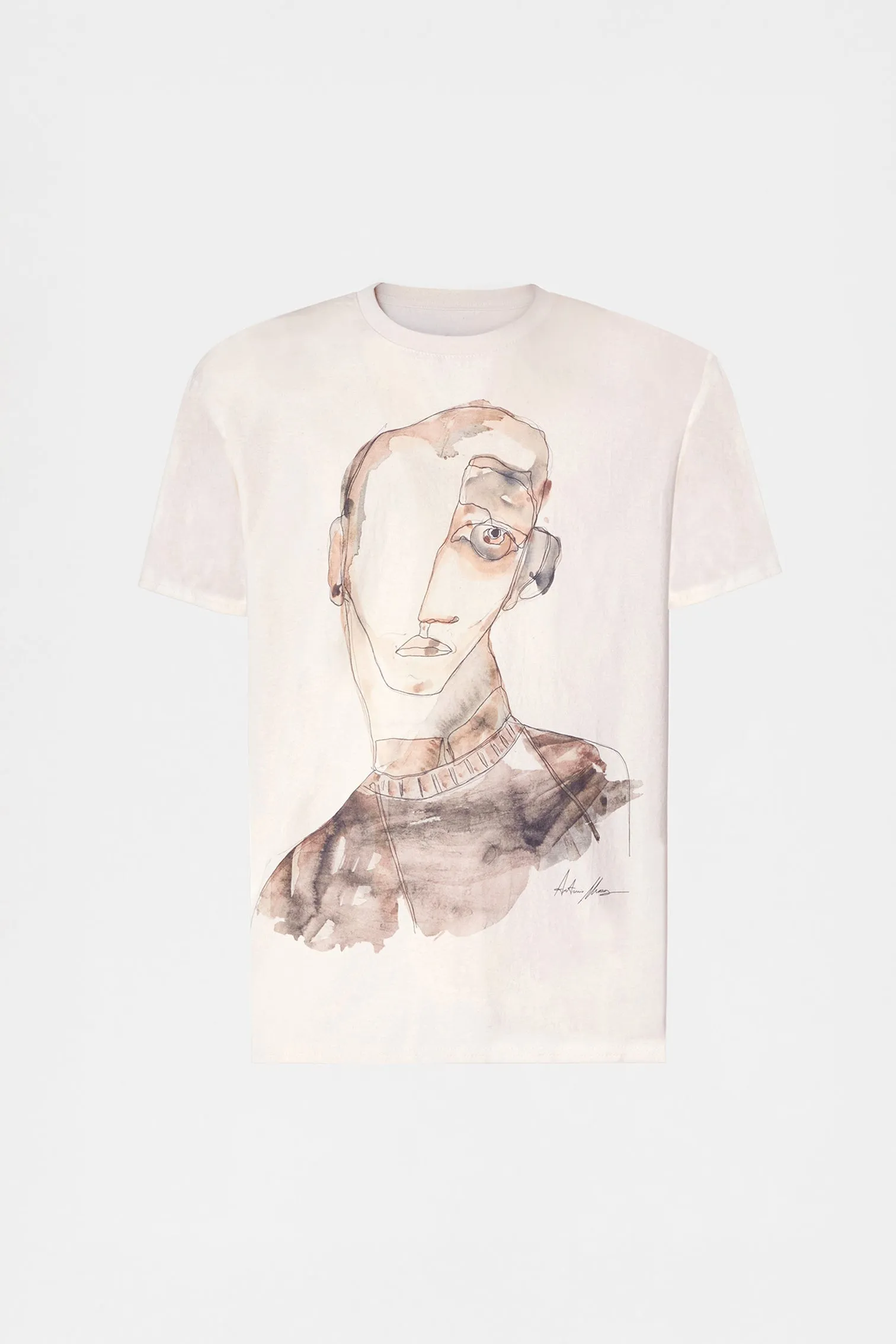 Ivory Portrait Print T-shirt sold by Antonio Marras