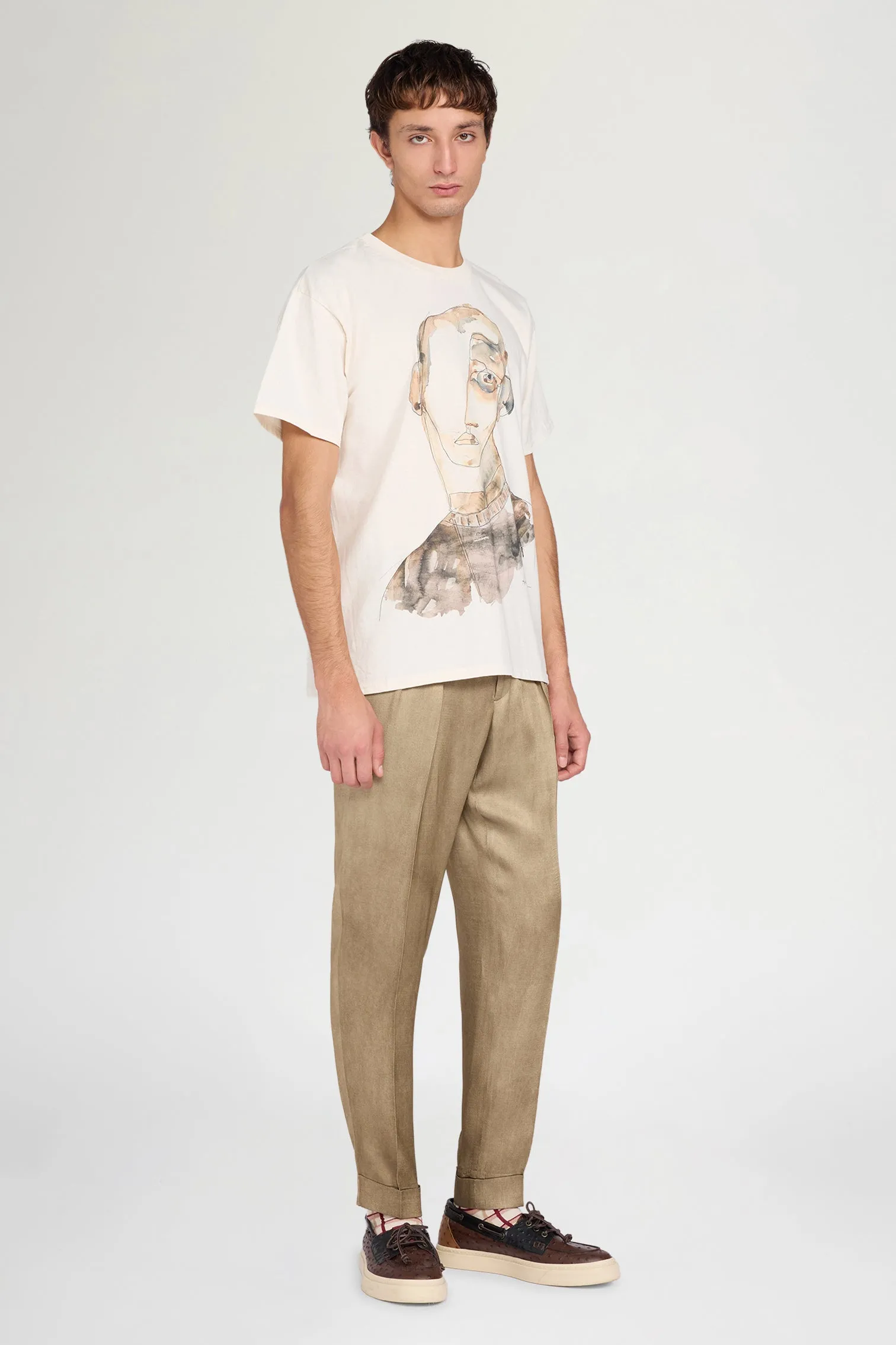 Ivory Portrait Print T-shirt sold by Antonio Marras product image thumbnail 2