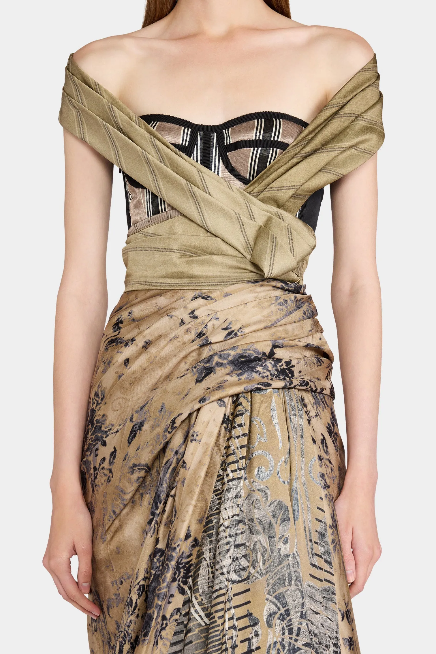 Gold Shawl Bustier Dress sold by Antonio Marras product image thumbnail 4