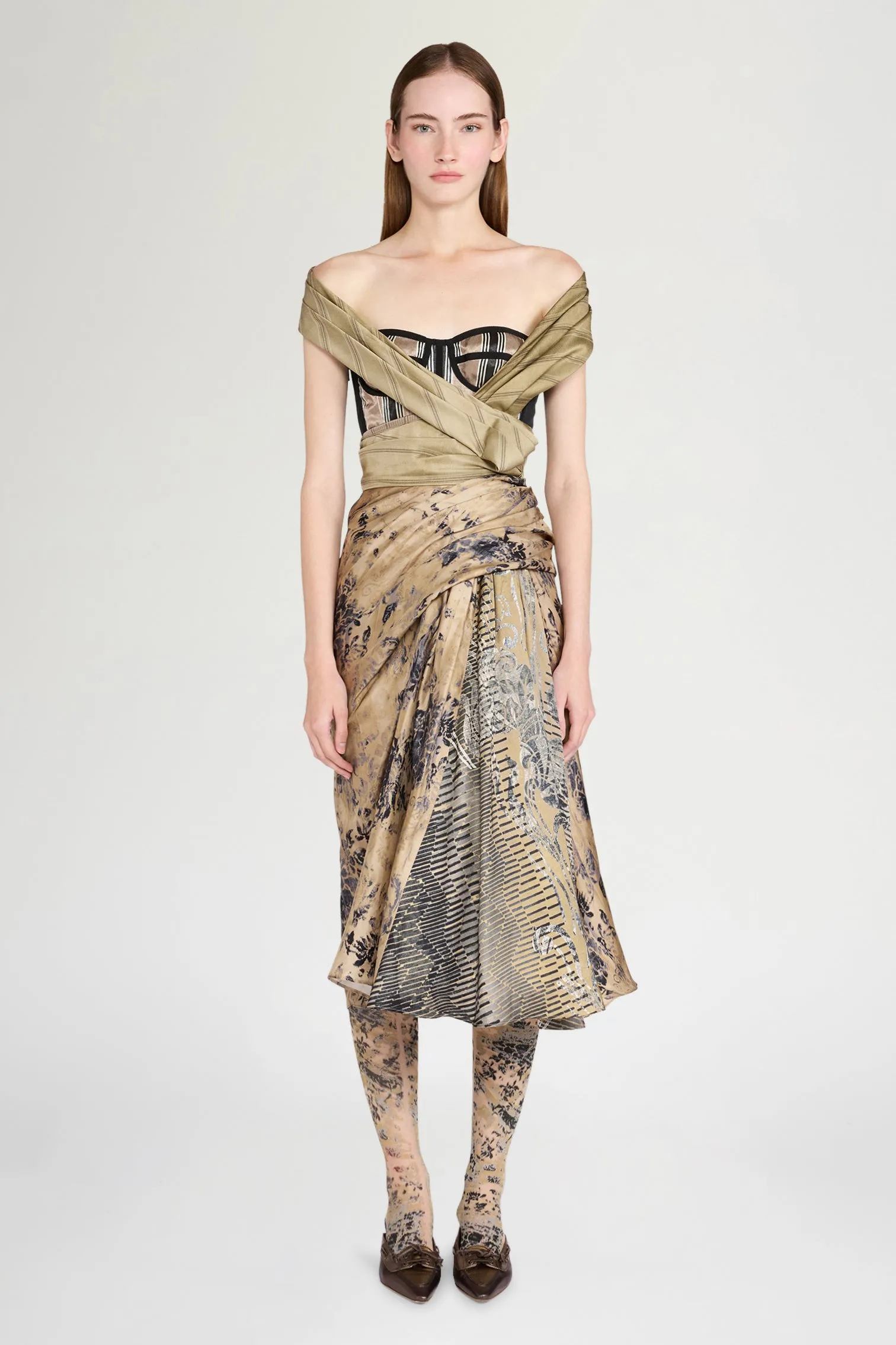 Gold Shawl Bustier Dress sold by Antonio Marras product image thumbnail 2