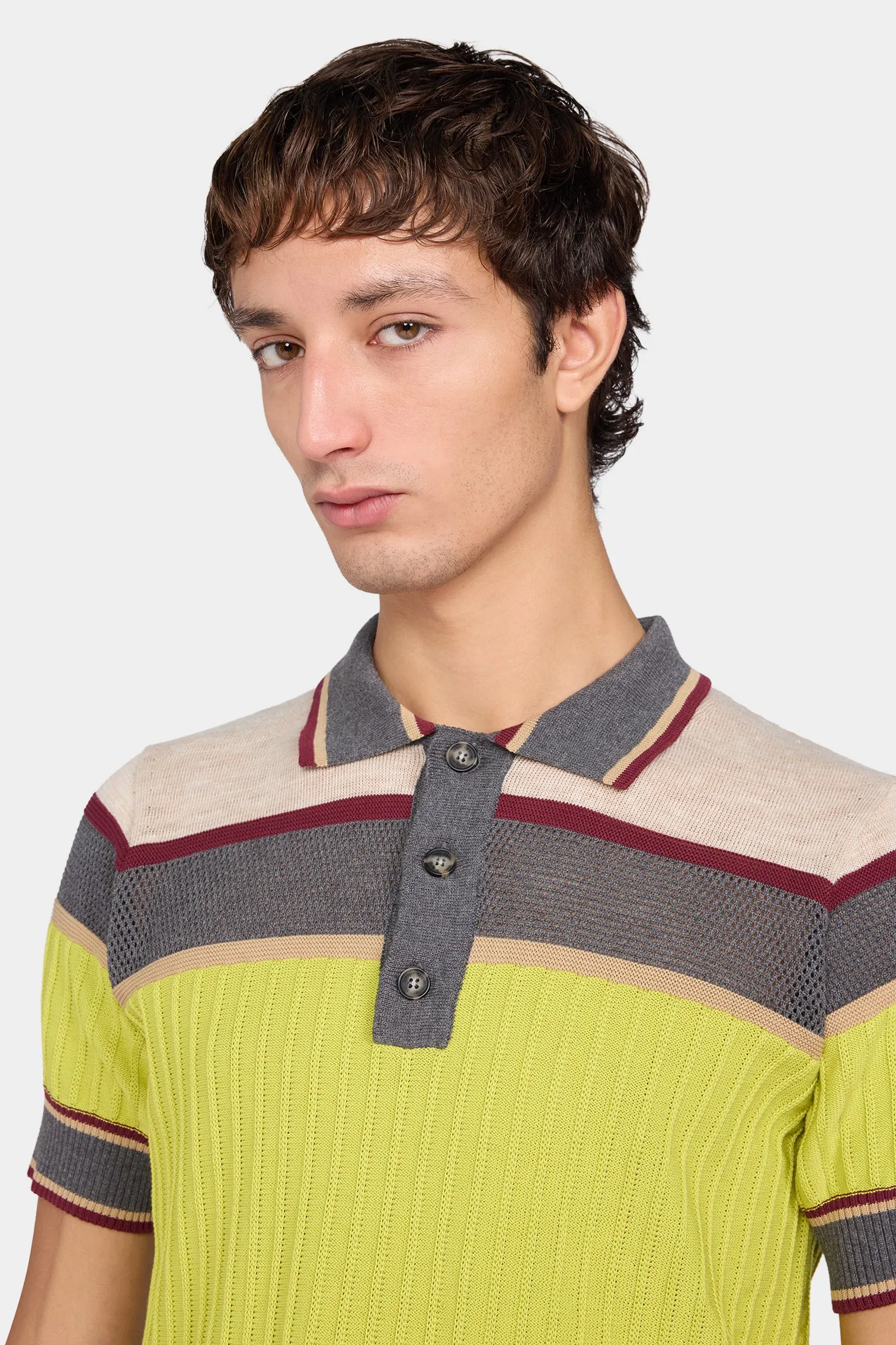Multicolor Striped Knit Polo sold by Antonio Marras product image thumbnail 4