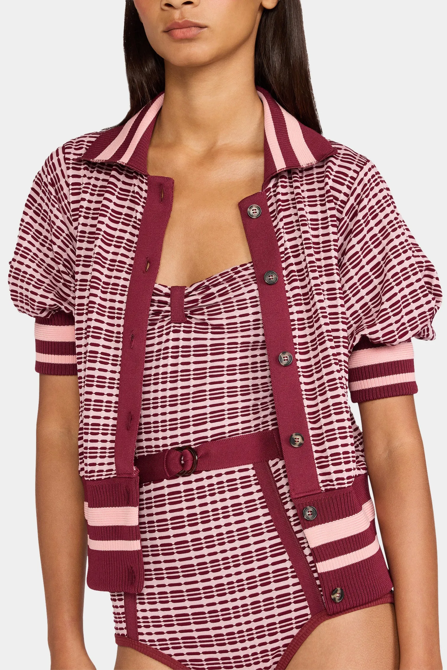Bordeaux Check Knit Cardigan sold by Antonio Marras product image thumbnail 4