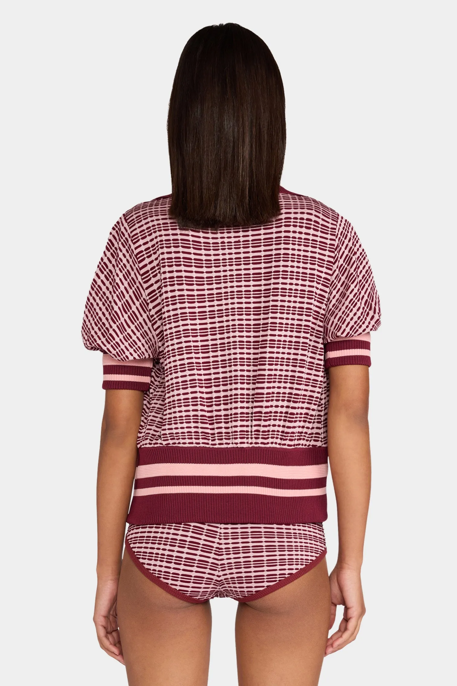 Bordeaux Check Knit Cardigan sold by Antonio Marras product image thumbnail 3