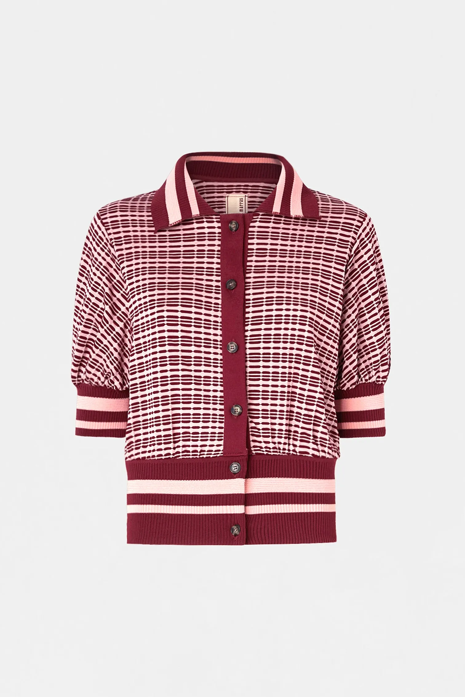 Bordeaux Check Knit Cardigan sold by Antonio Marras