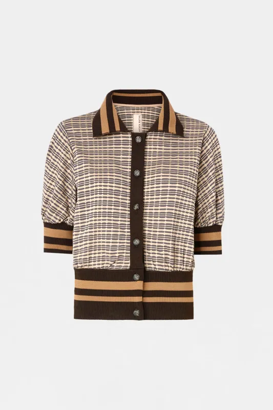 Brown Check Knit Cardigan made by Antonio Marras