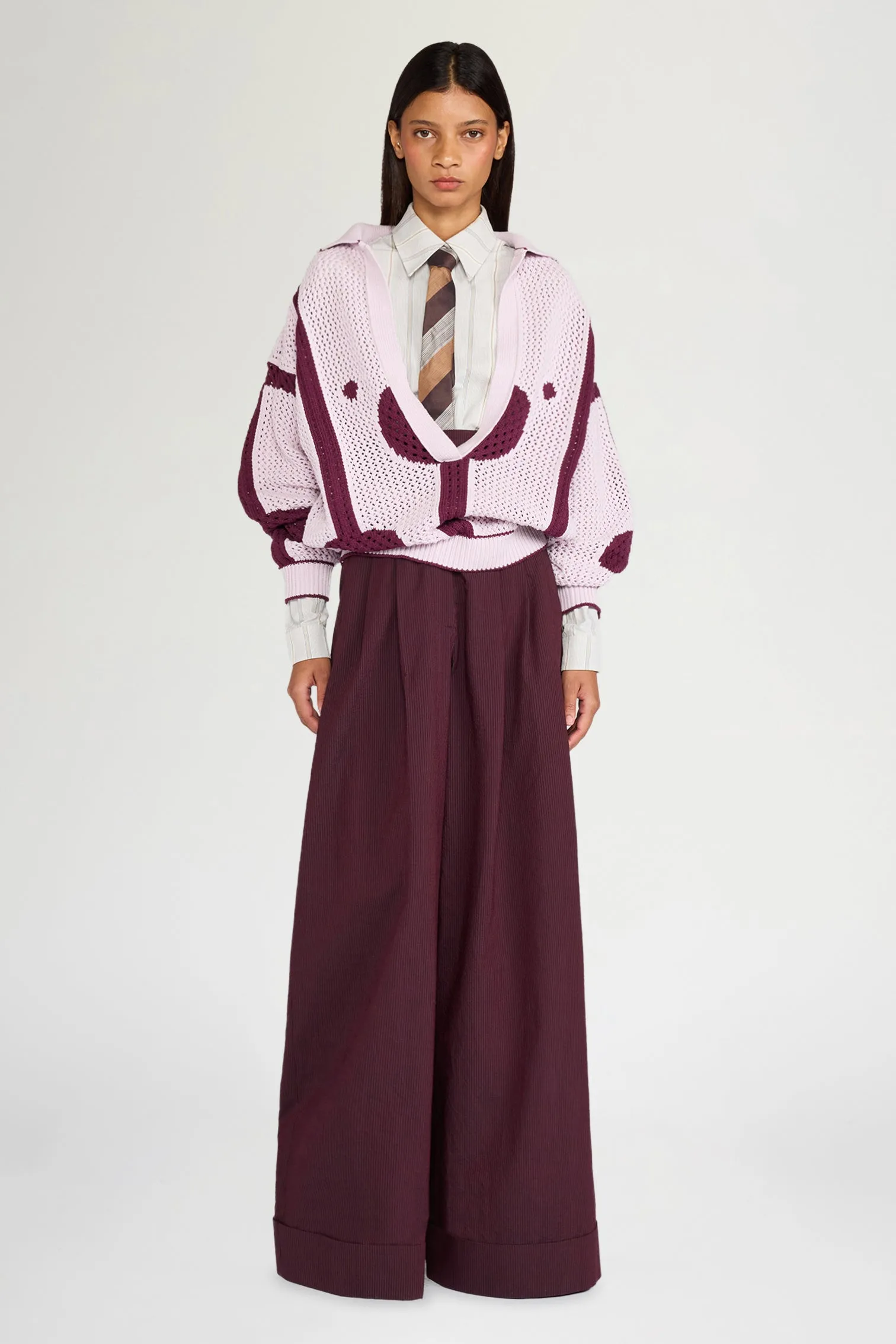Lilac Burgundy Knit Polo sold by Antonio Marras product image thumbnail 2
