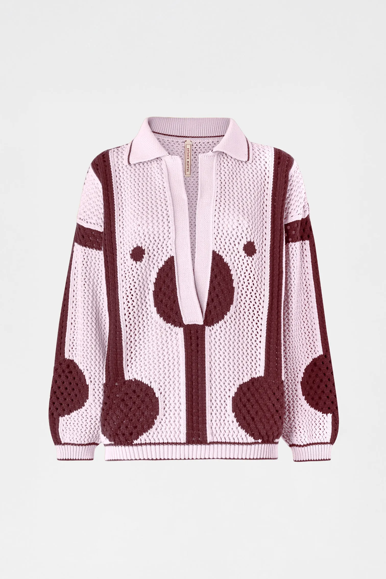 Lilac Burgundy Knit Polo sold by Antonio Marras
