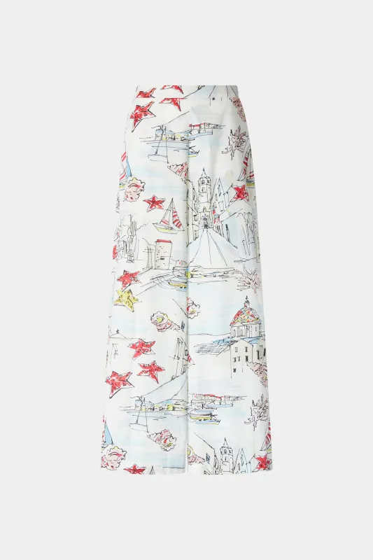 Alghero Print Palazzo Pants made by Antonio Marras