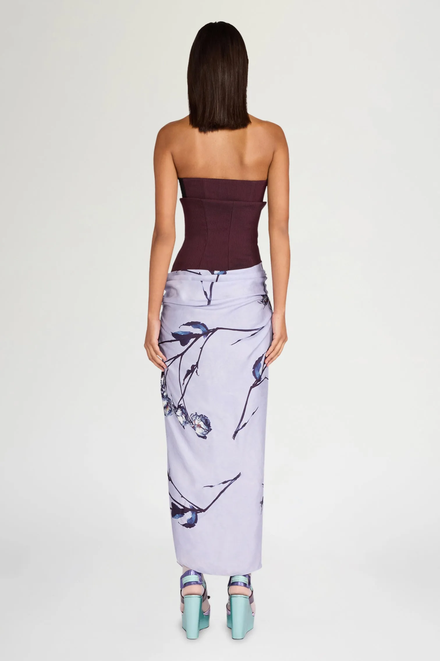 Lilac Rose Print Bustier Dress sold by Antonio Marras product image thumbnail 3