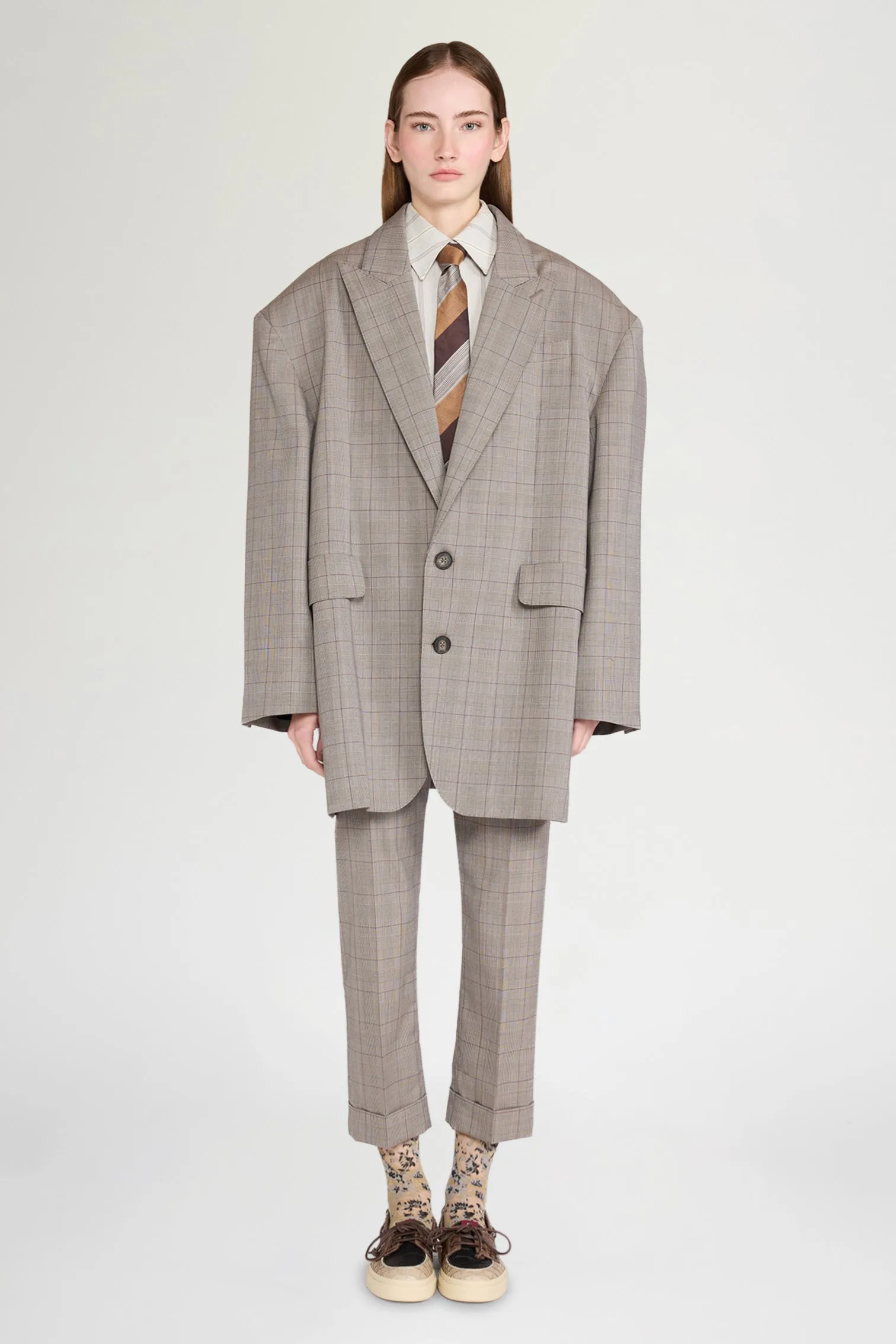 Ivory Grey Checked Oversize Blazer sold by Antonio Marras product image thumbnail 2