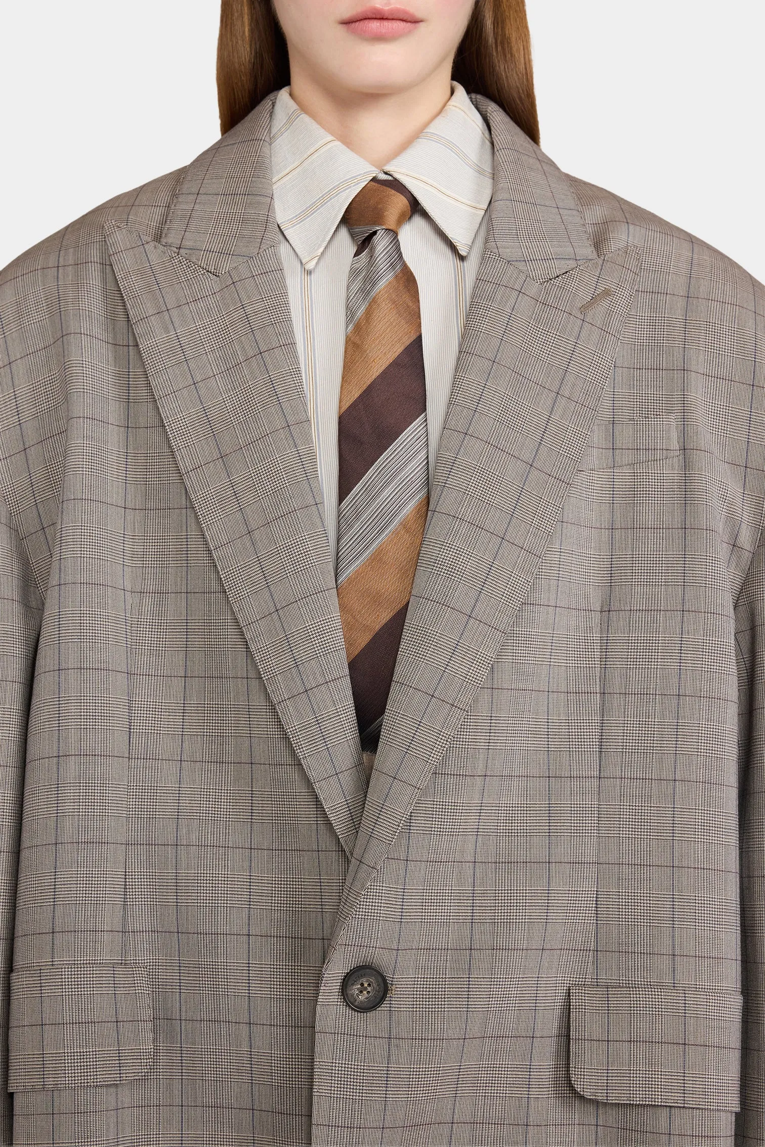 Ivory Grey Checked Oversize Blazer sold by Antonio Marras product image thumbnail 4