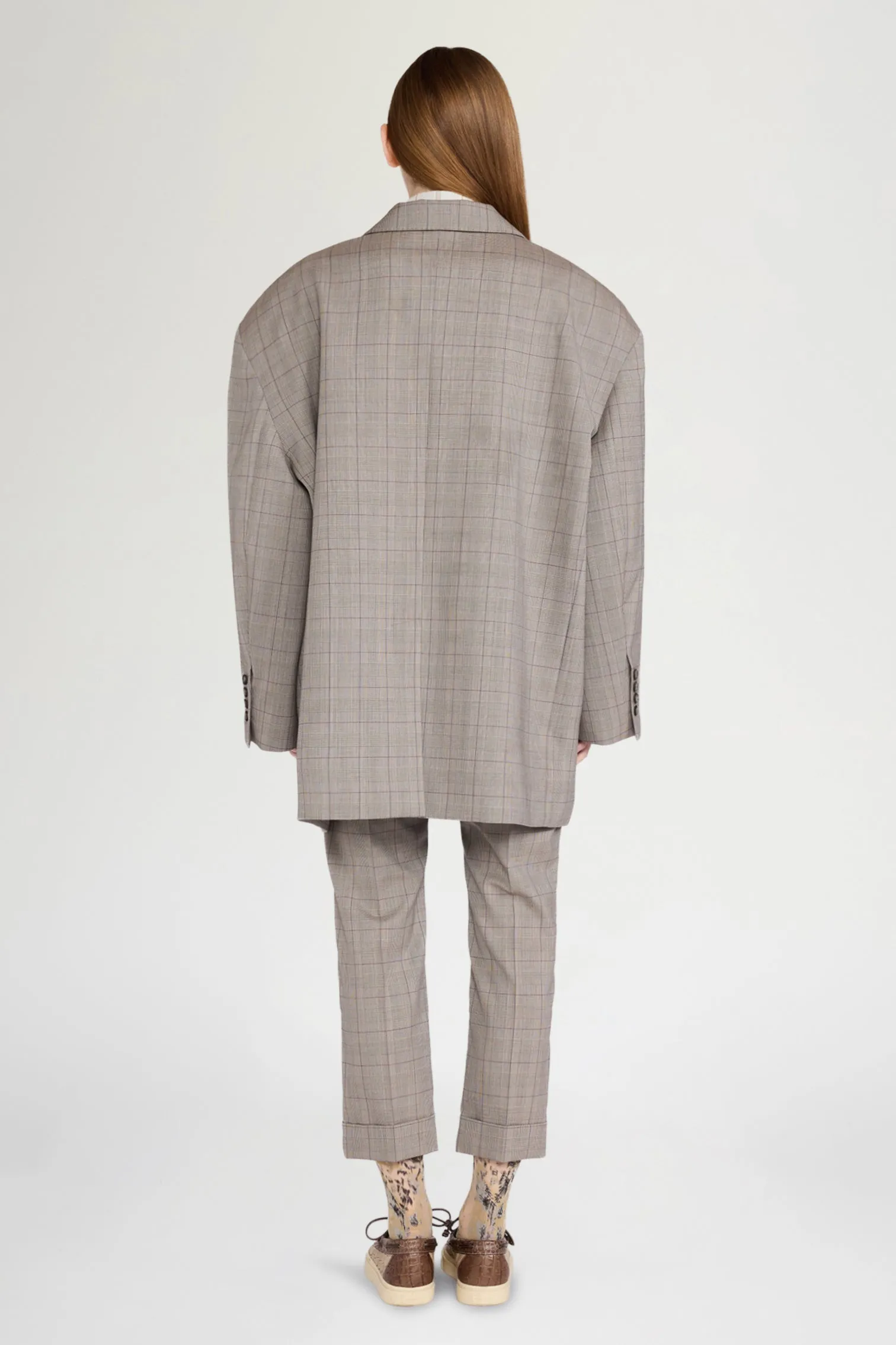 Ivory Grey Checked Oversize Blazer sold by Antonio Marras product image thumbnail 3
