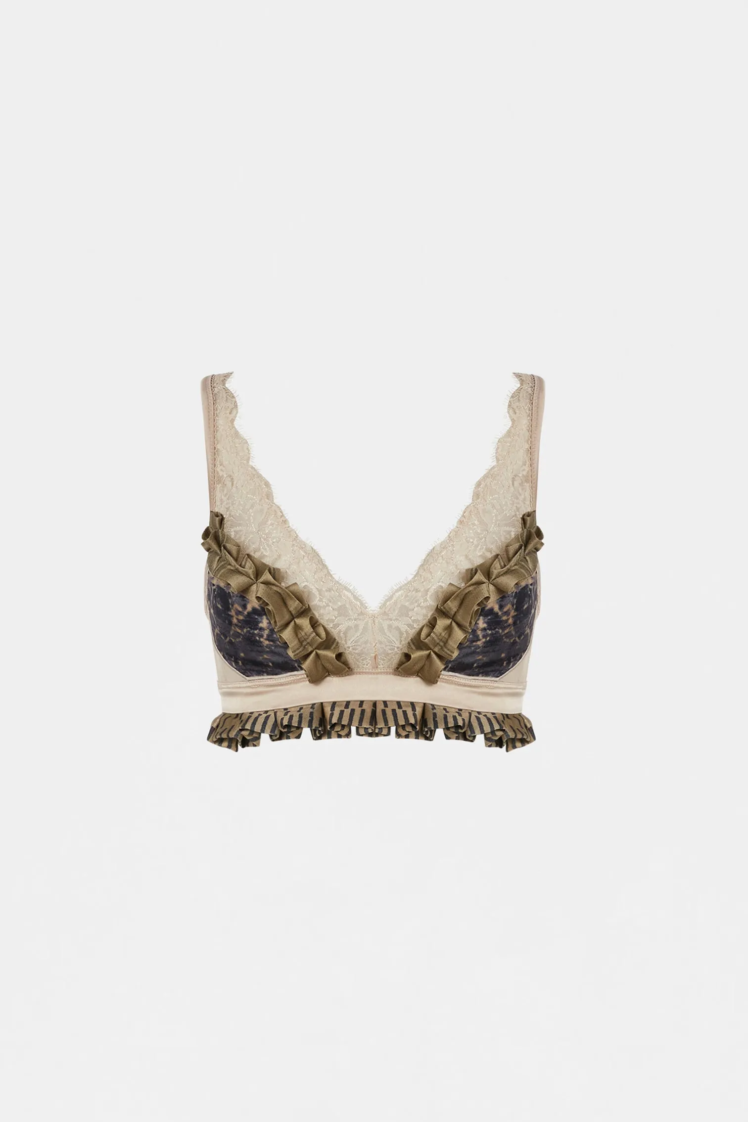 Ecru Lace Patchwork Bra sold by Antonio Marras