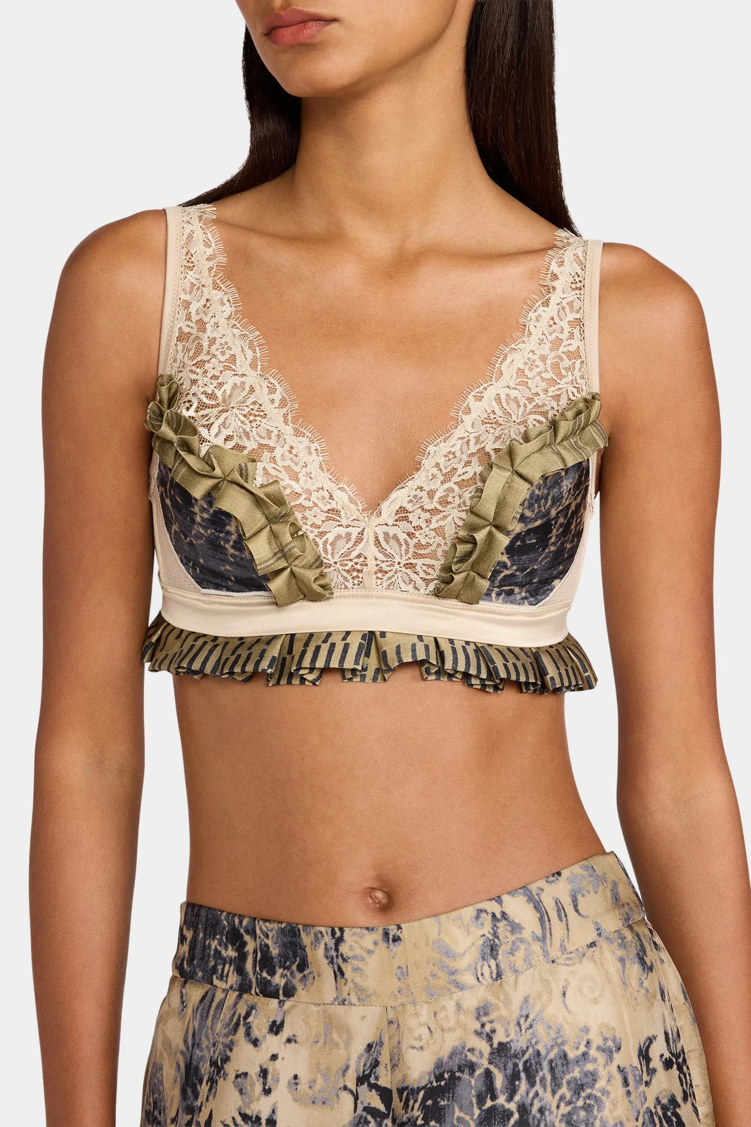 Ecru Lace Patchwork Bra sold by Antonio Marras product image thumbnail 4