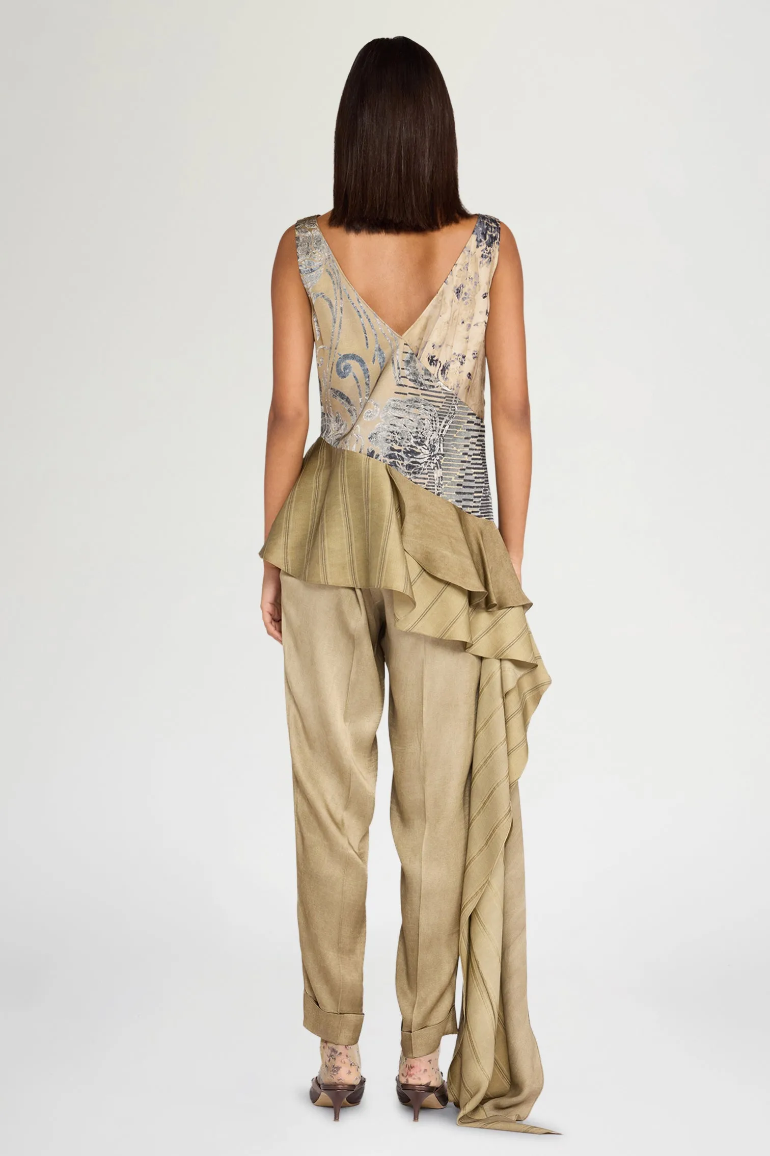 Gold Asymmetric Ruffled Top sold by Antonio Marras product image thumbnail 3
