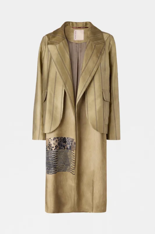 Gold Layered Patchwork Coat made by Antonio Marras
