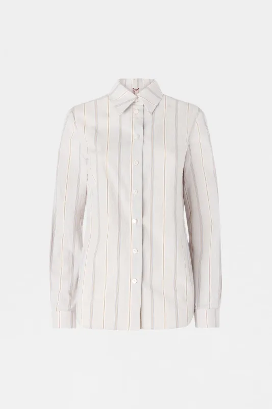 Ivory Striped Slim Shirt made by Antonio Marras