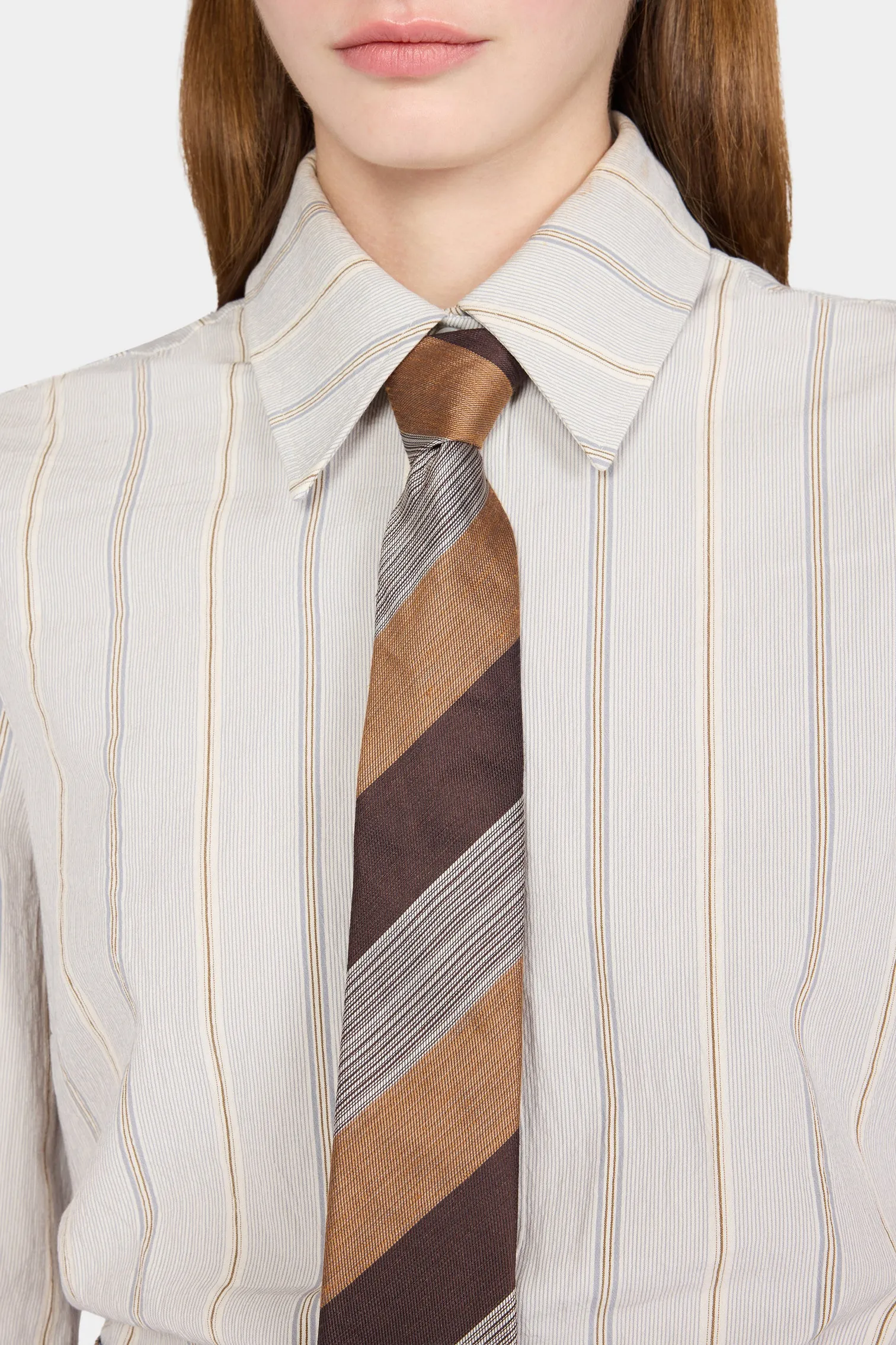 Ivory Striped Slim Shirt sold by Antonio Marras product image thumbnail 4
